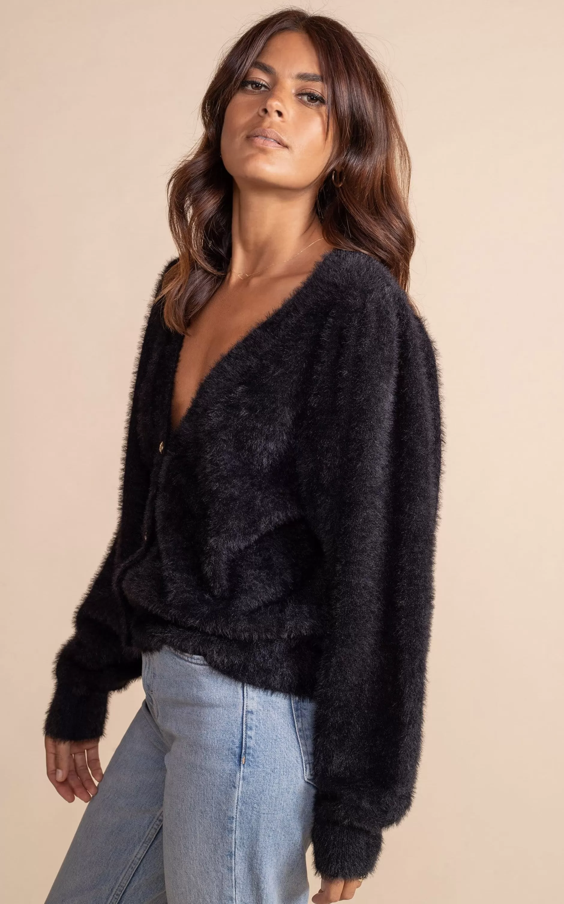 Dancing Leopard Bambino Cardigan In Black>Women Knitwear