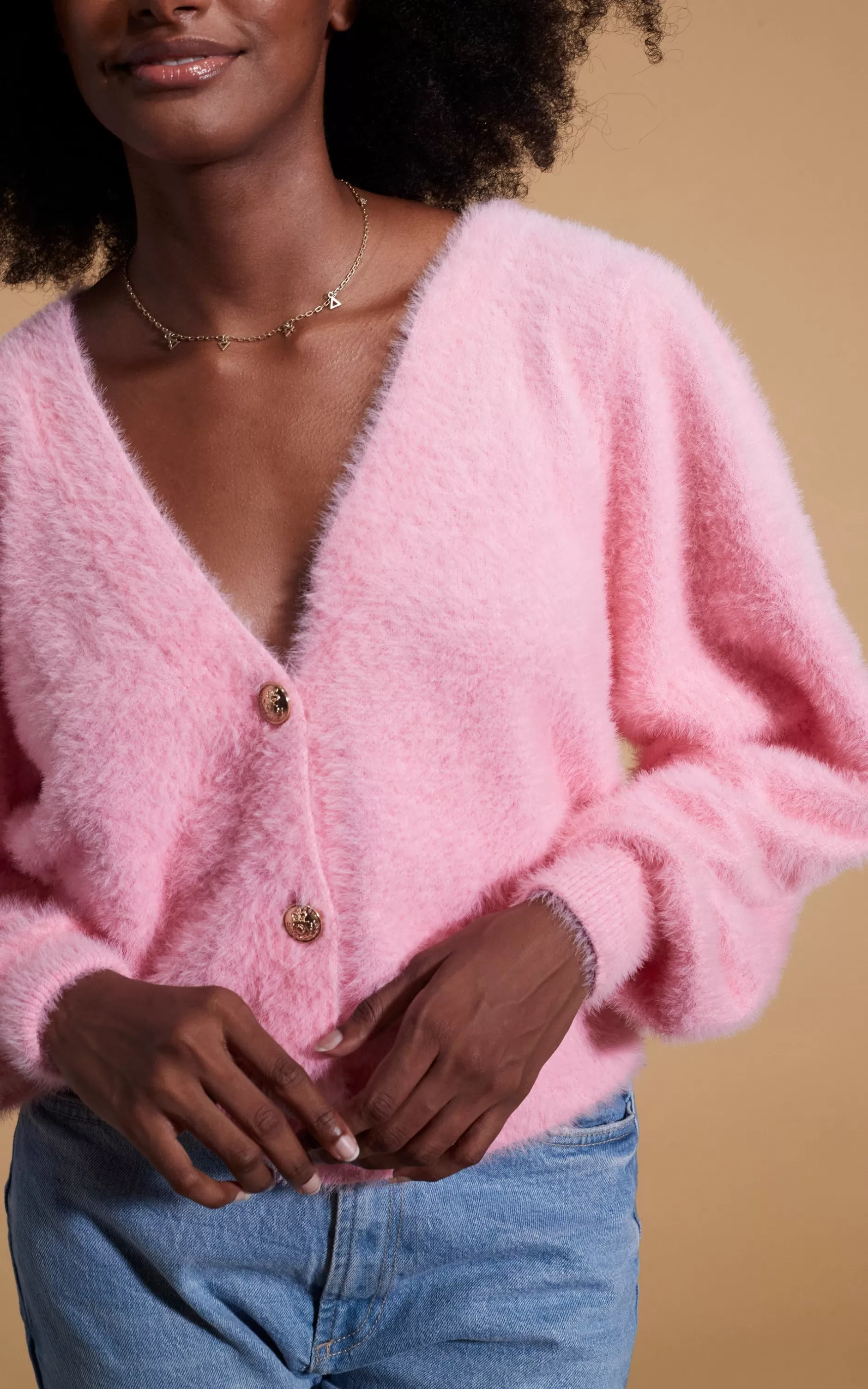 Dancing Leopard Bambino Cardigan In Candy Pink>Women Knitwear