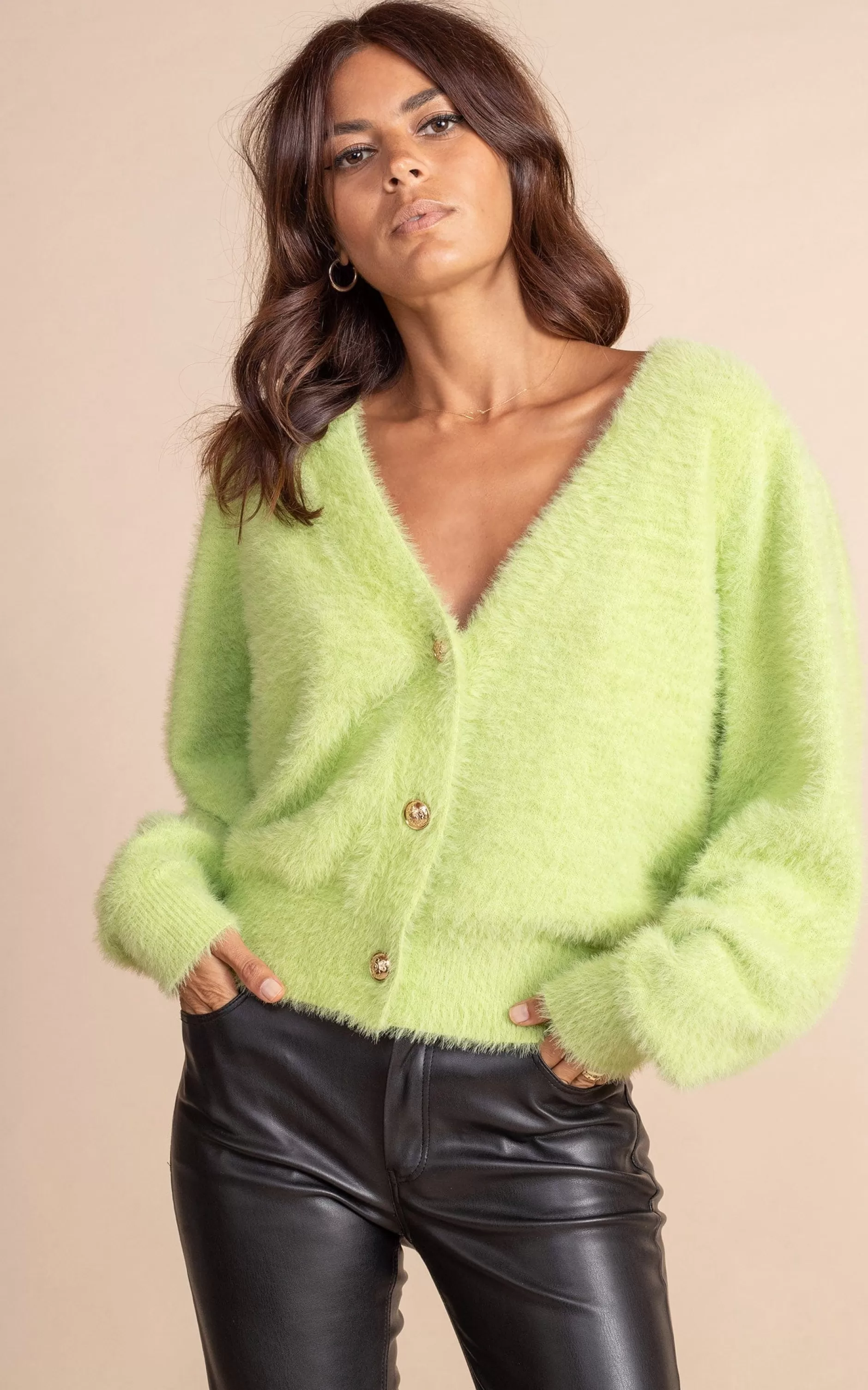 Dancing Leopard Bambino Cardigan In Sherbert>Women Knitwear