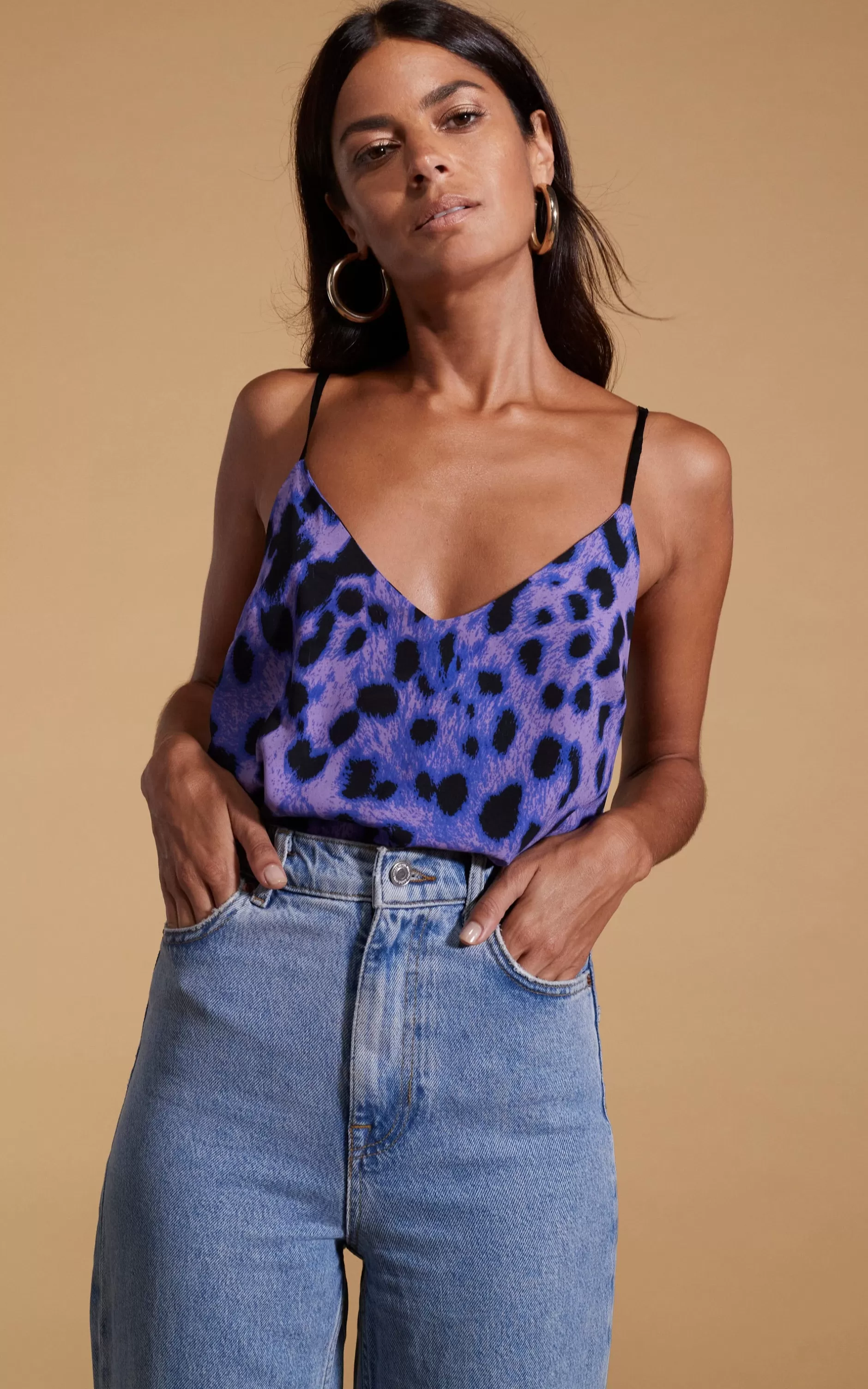 Dancing Leopard Birdie Cami Top In Lilac Leopard>Women Tops