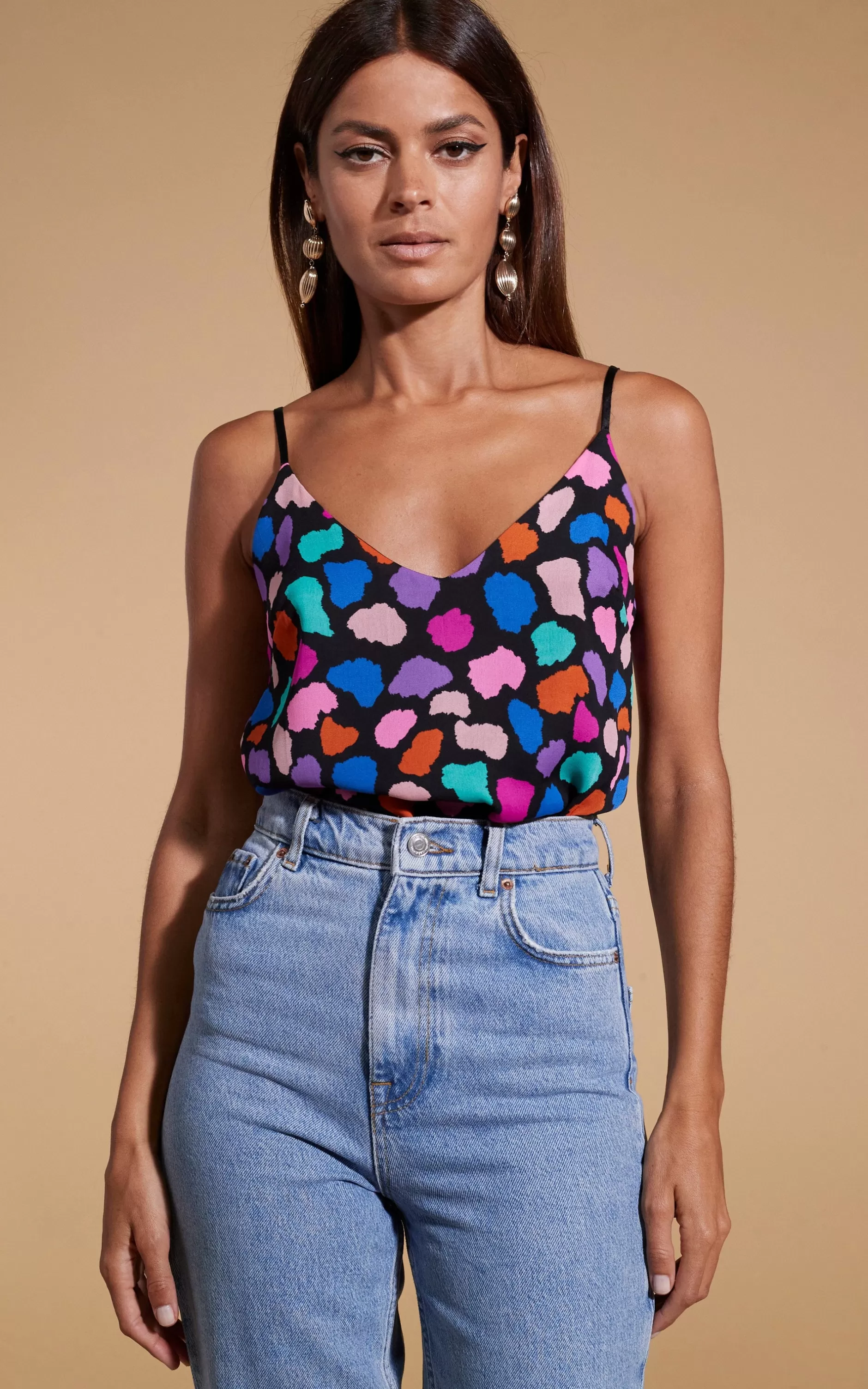 Dancing Leopard Birdie Cami Top In Multi Cloud>Women Tops