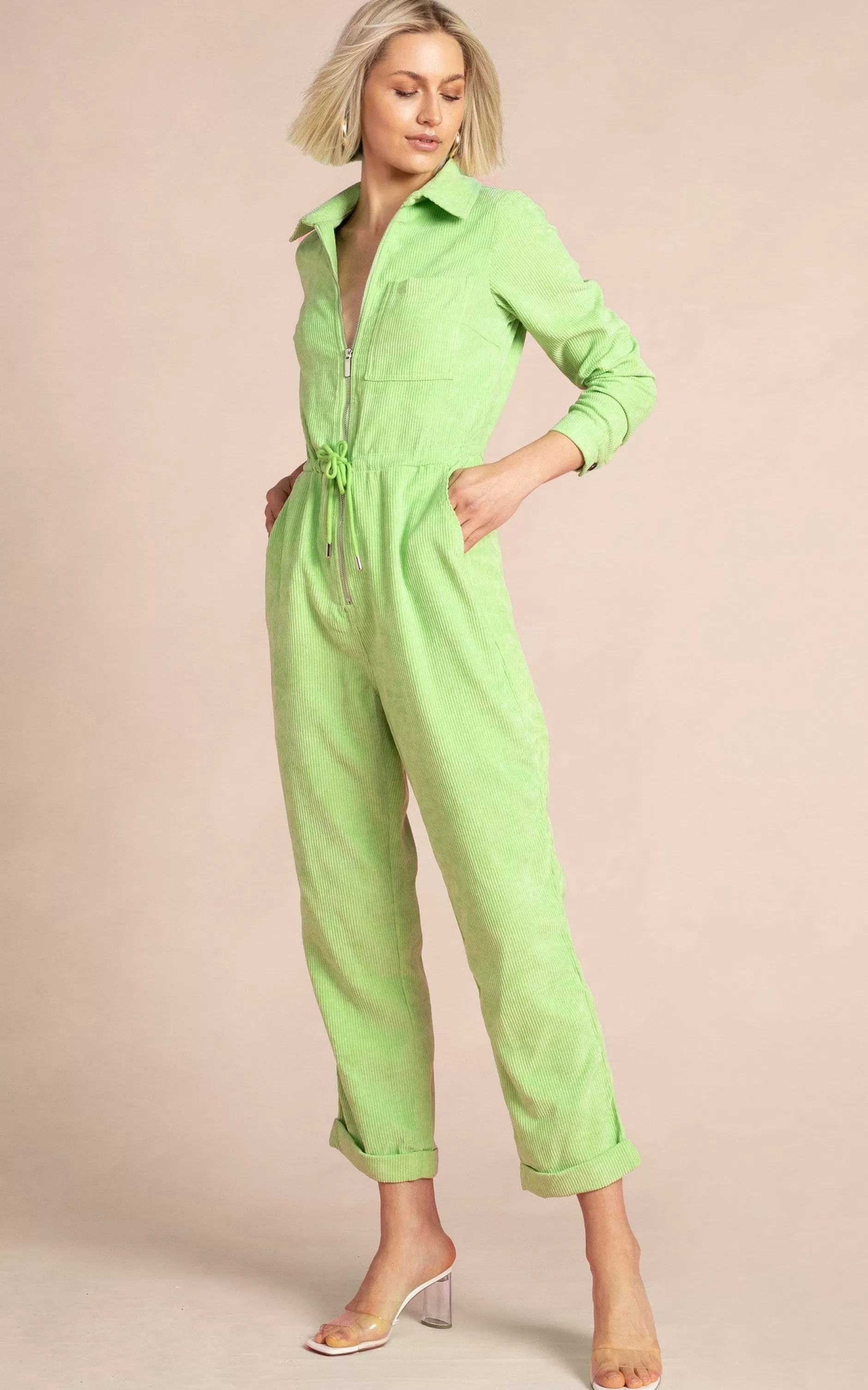 Dancing Leopard Blaze Boilersuit In Lime>Women Jumpsuits