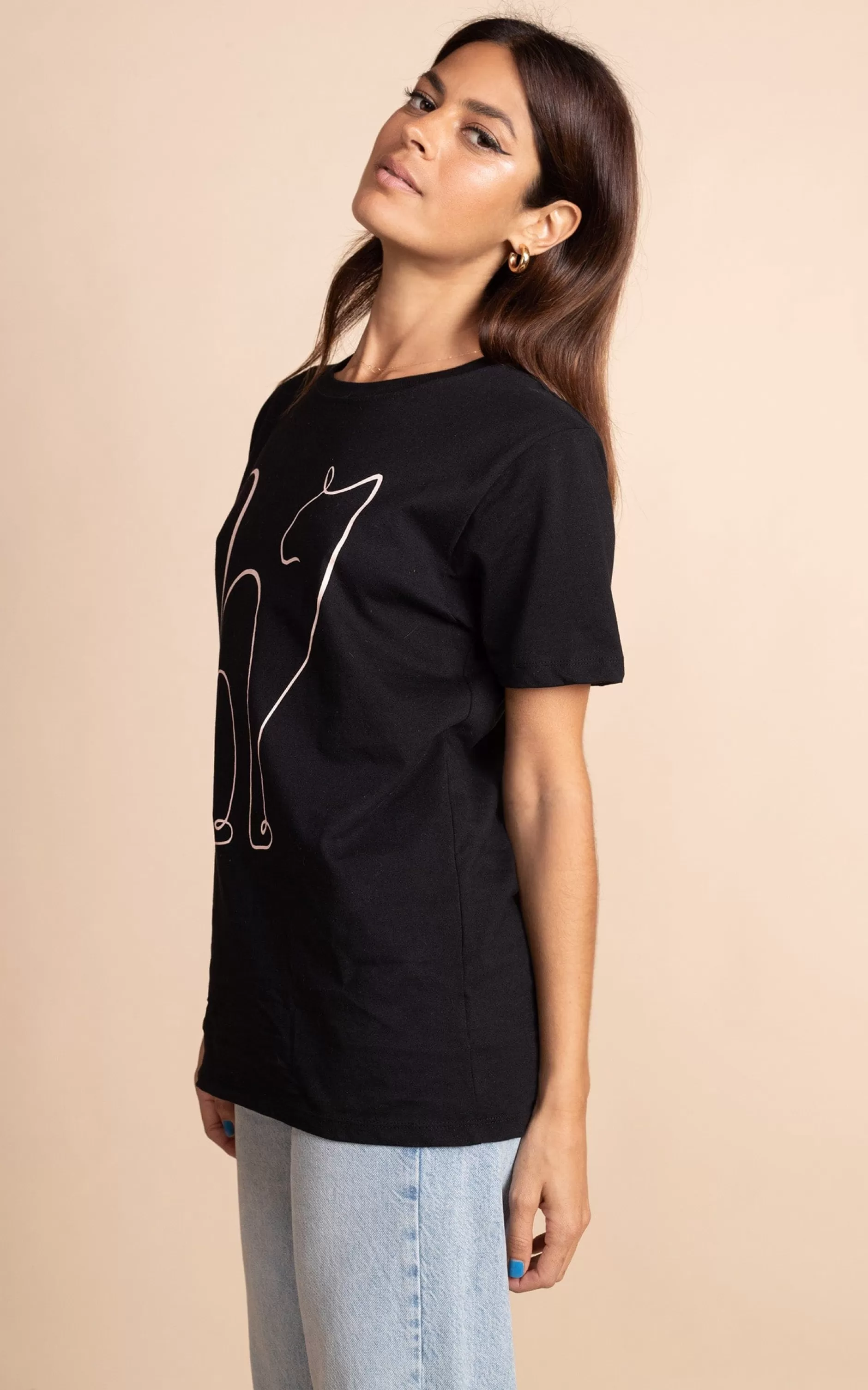 Dancing Leopard Cat Charity T-Shirt>Women Tops