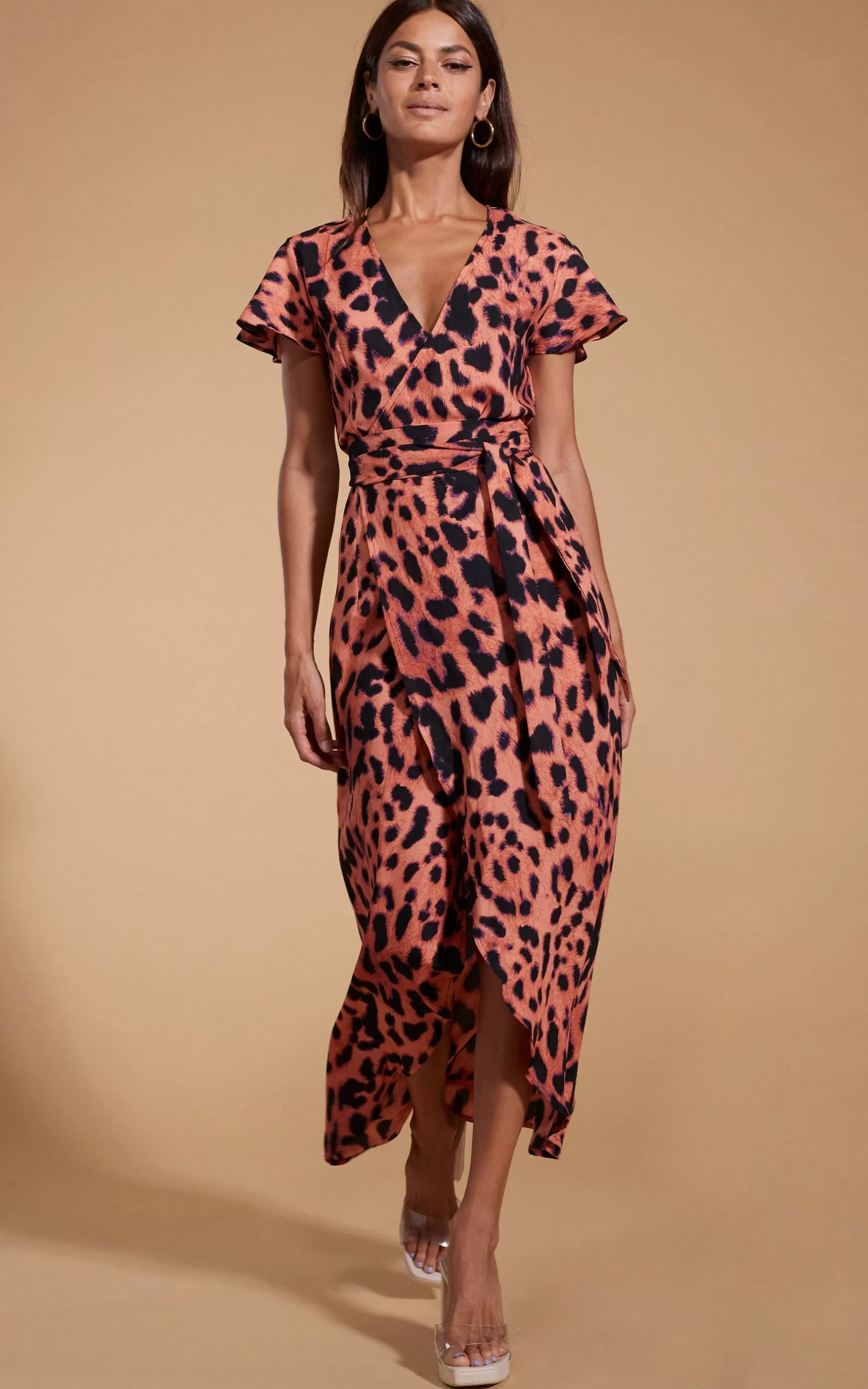 Dancing Leopard Cayenne Dress In Plorange Leopard>Women Dresses