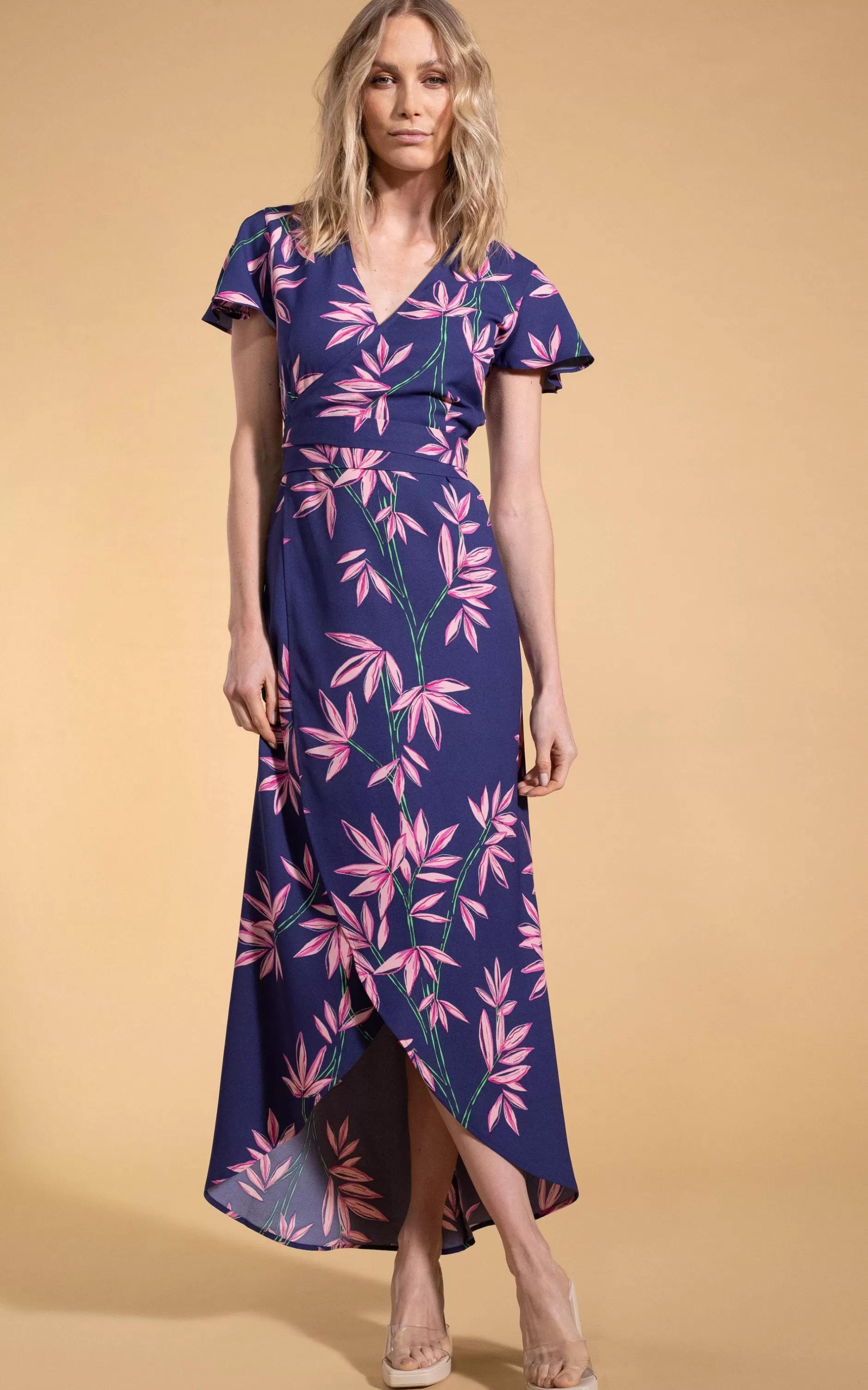 Dancing Leopard Cayenne Wrap Dress In Bamboo Navy Base>Women Dresses