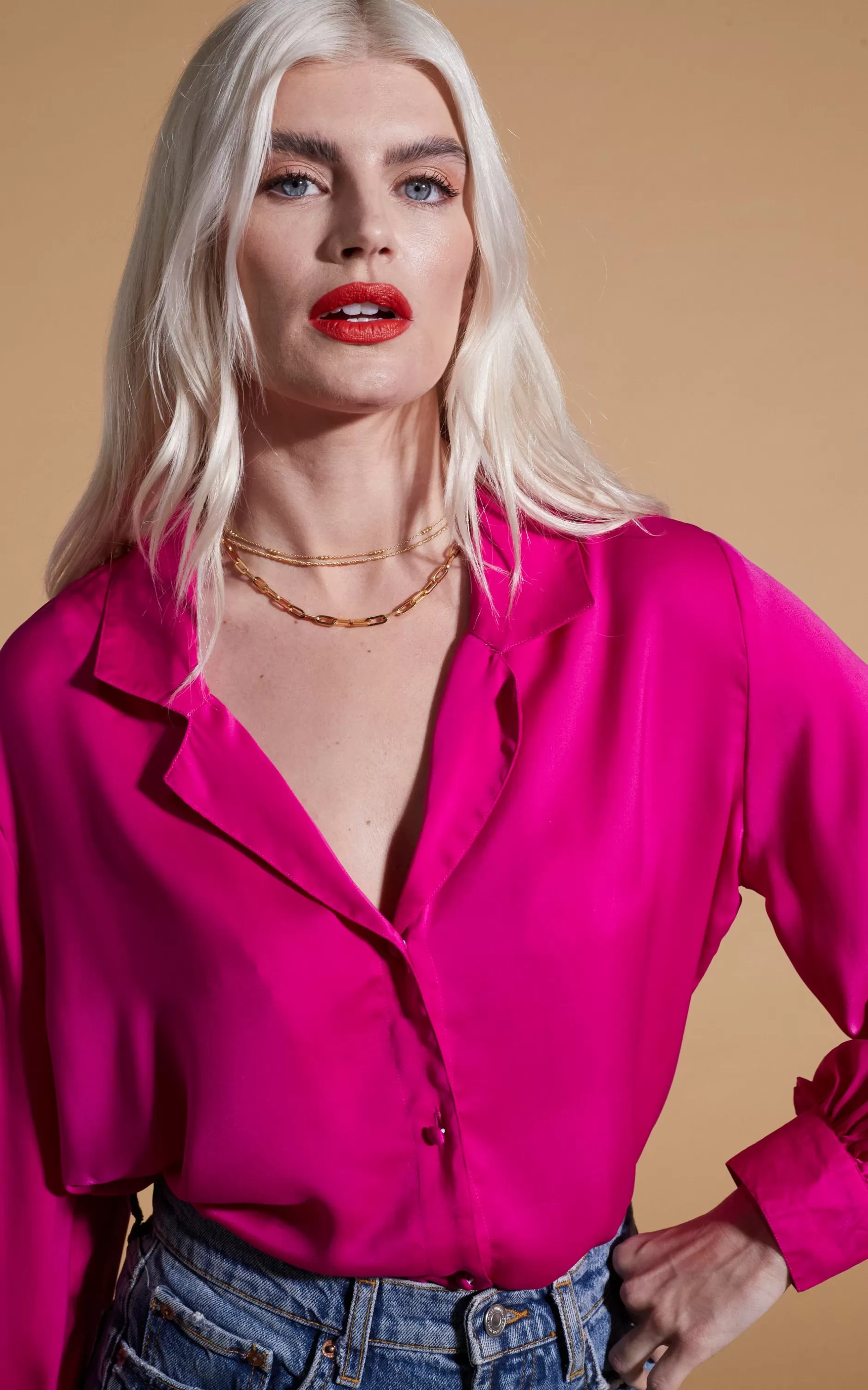 Dancing Leopard Dixie Balloon Sleeve Shirt In Magenta>Women Shirts