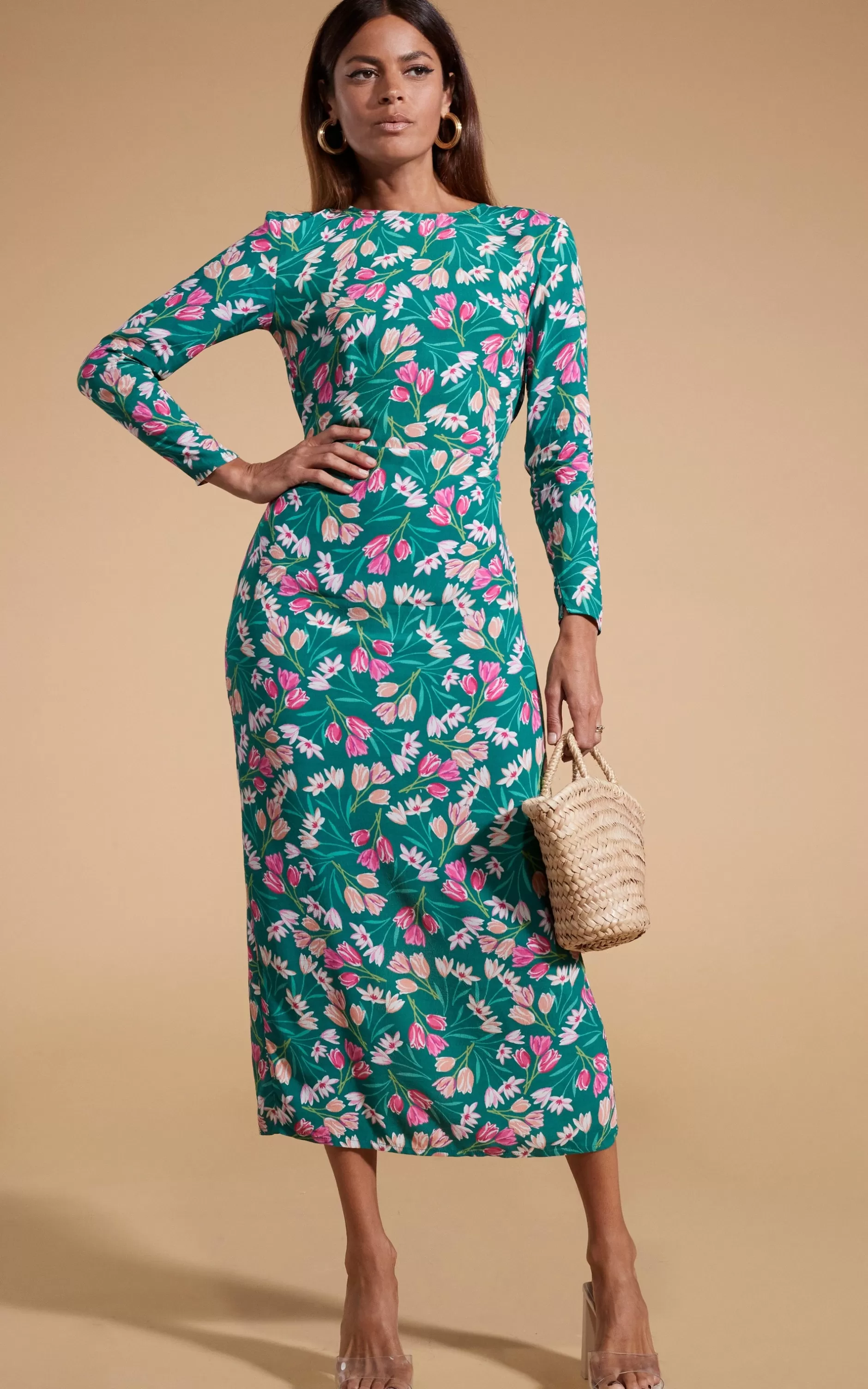 Dancing Leopard Estella Midaxi Dress In Green Tulip>Women Dresses