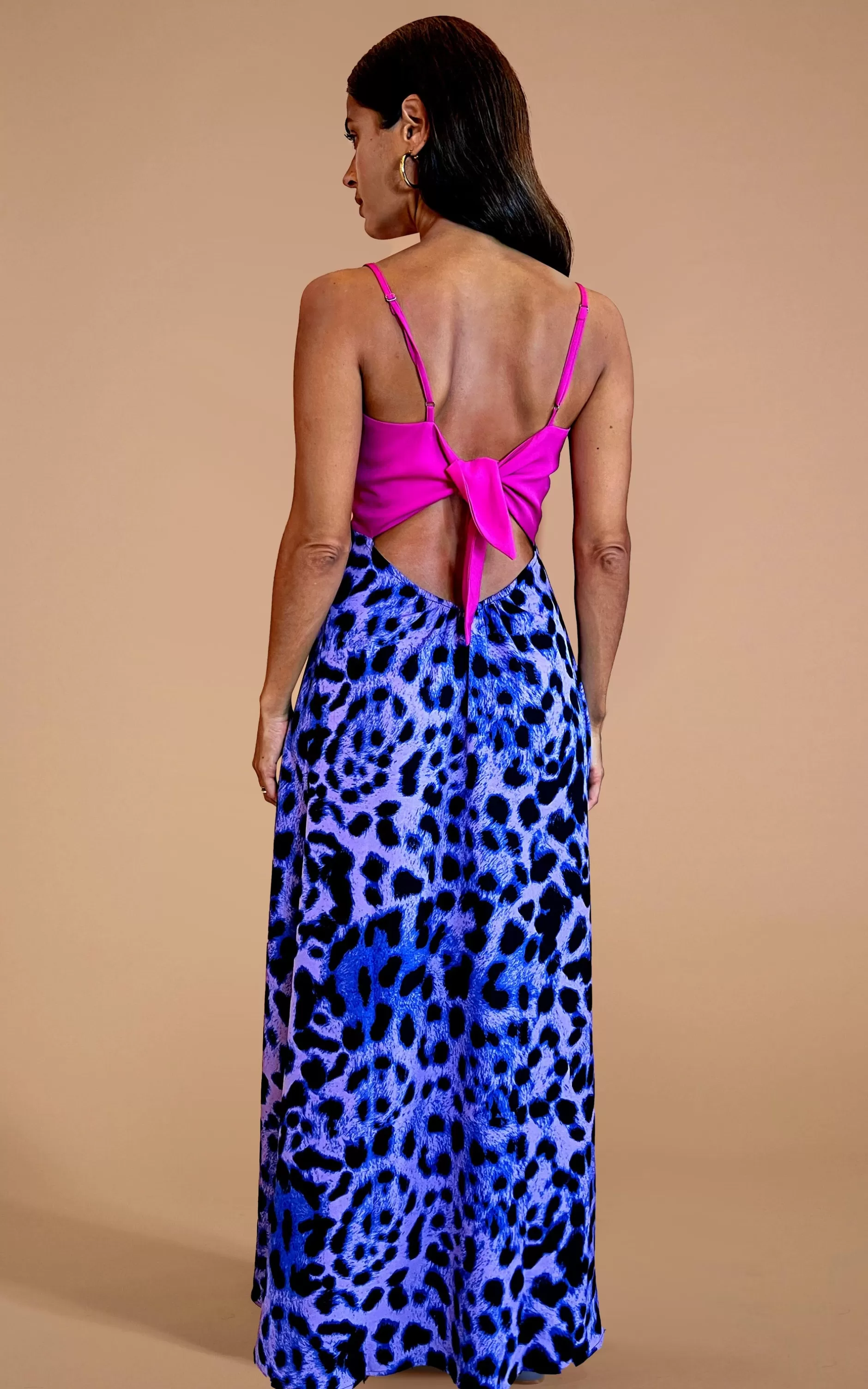 Dancing Leopard Florence Dress In Magenta And Lilac Leopard Mix>Women Dresses