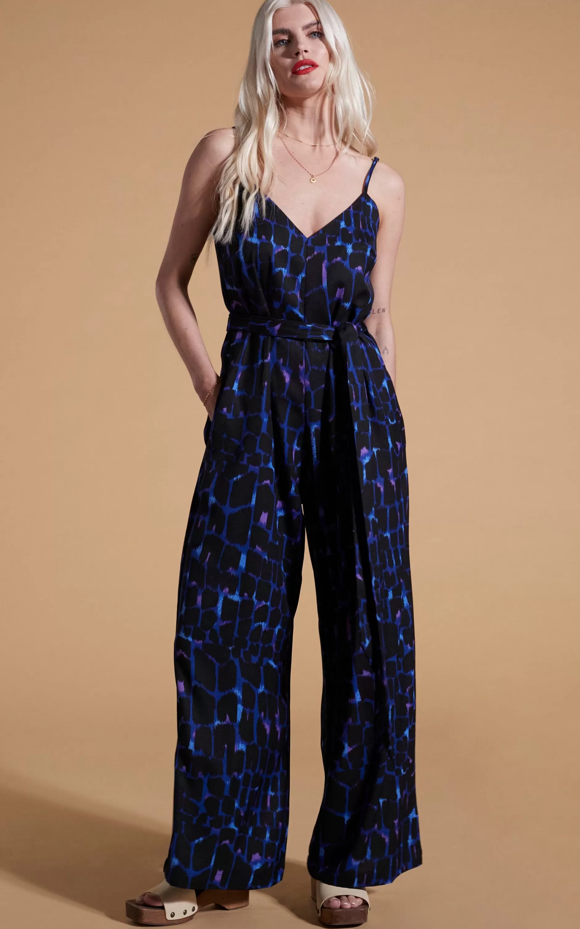 Dancing Leopard Gabriella Jumpsuit In Blue Alligator>Women Jumpsuits