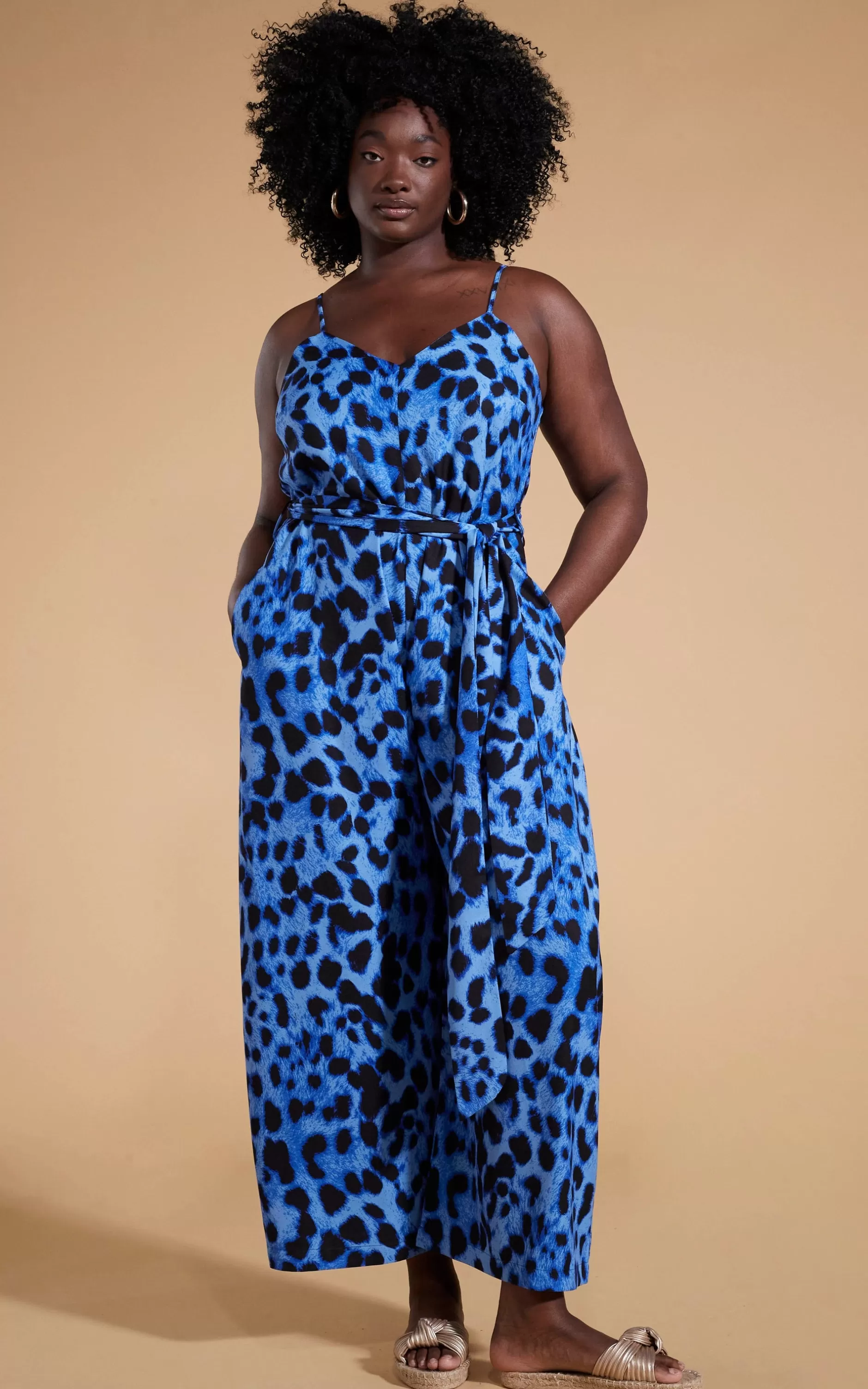 Dancing Leopard Gabriella Jumpsuit In Bright Blue Leopard>Women Jumpsuits
