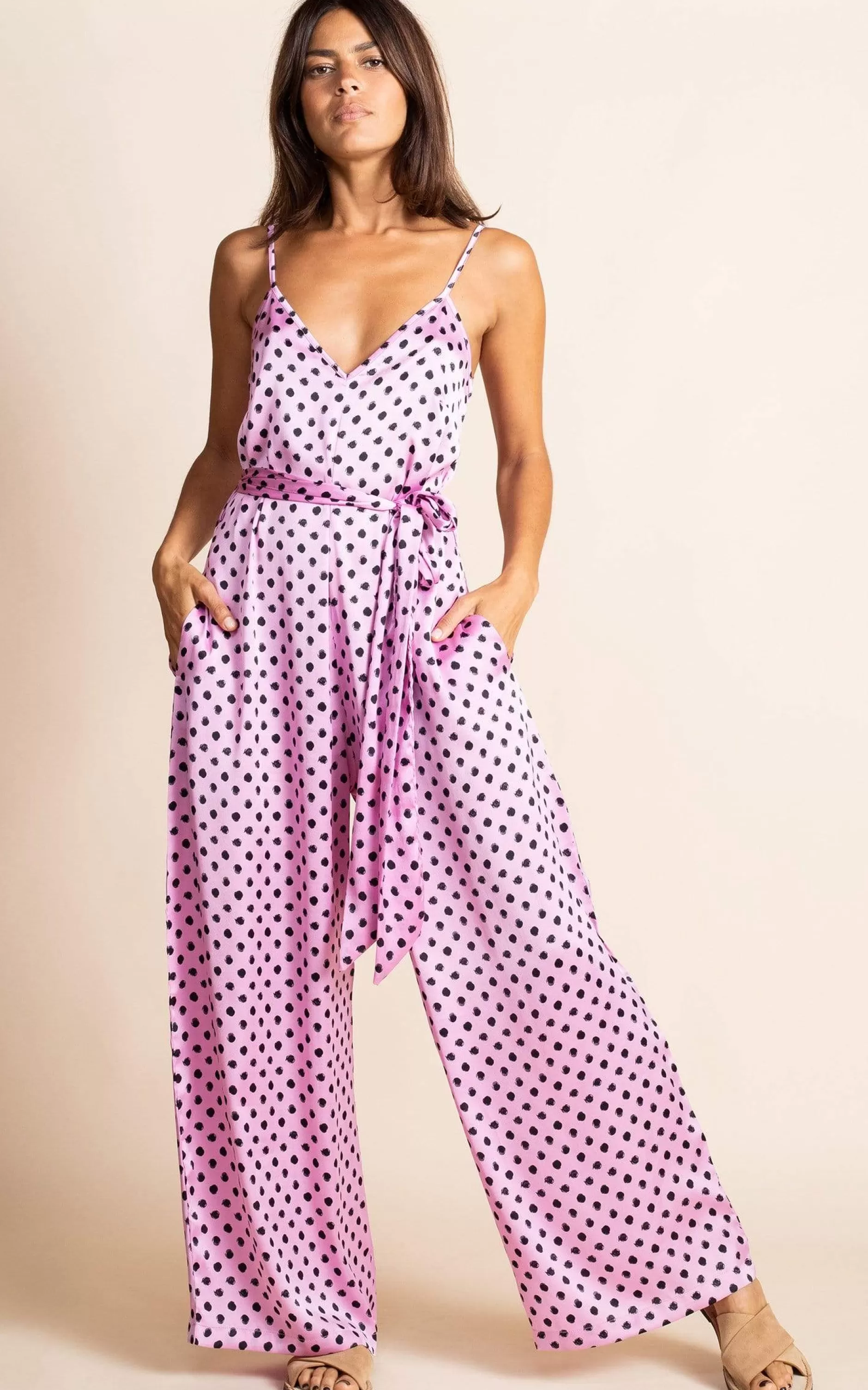 Dancing Leopard Gabriella Jumpsuit In Pink Polka Dot>Women Jumpsuits