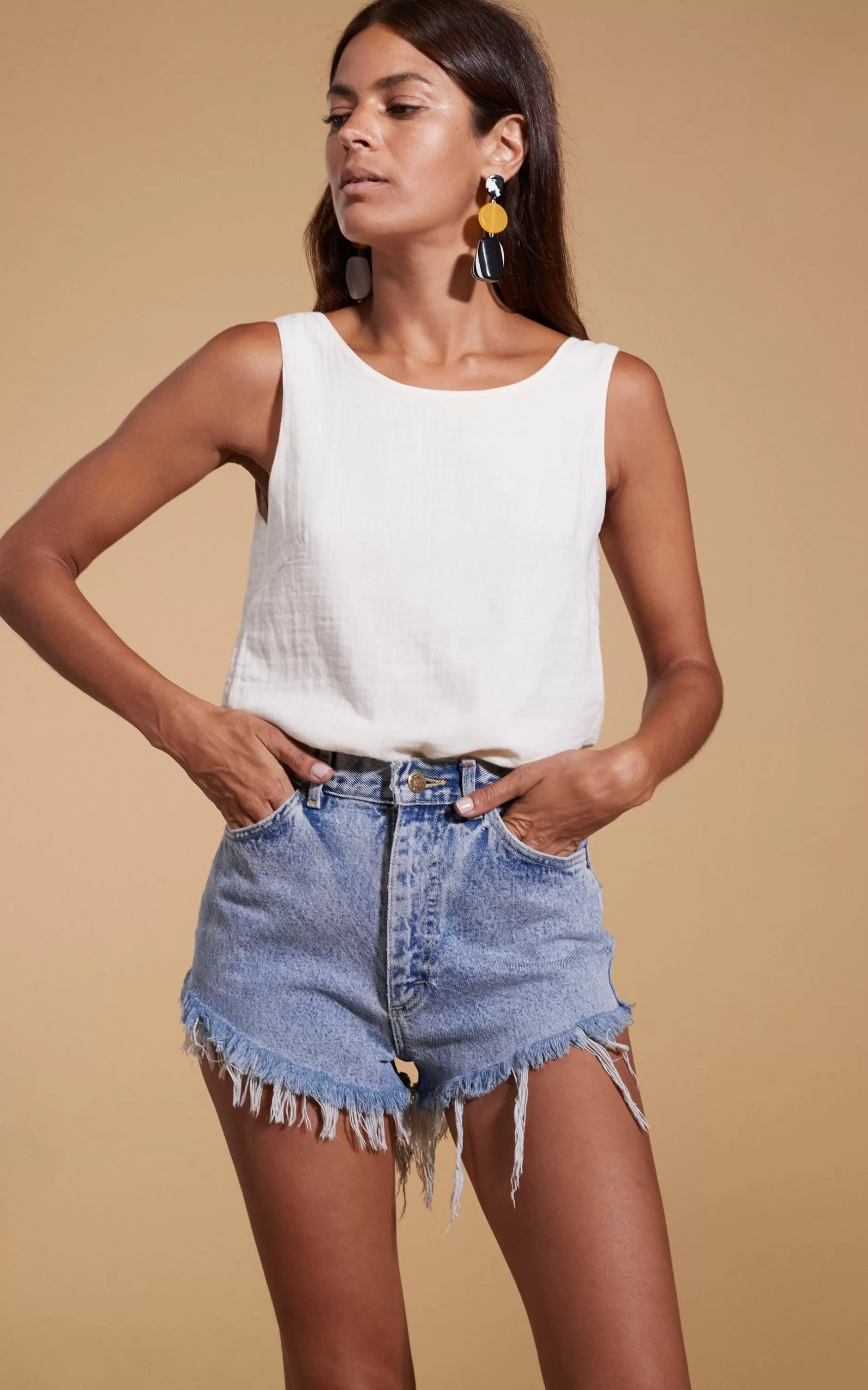 Dancing Leopard Halo Guava Twist Top In Cream>Women Tops