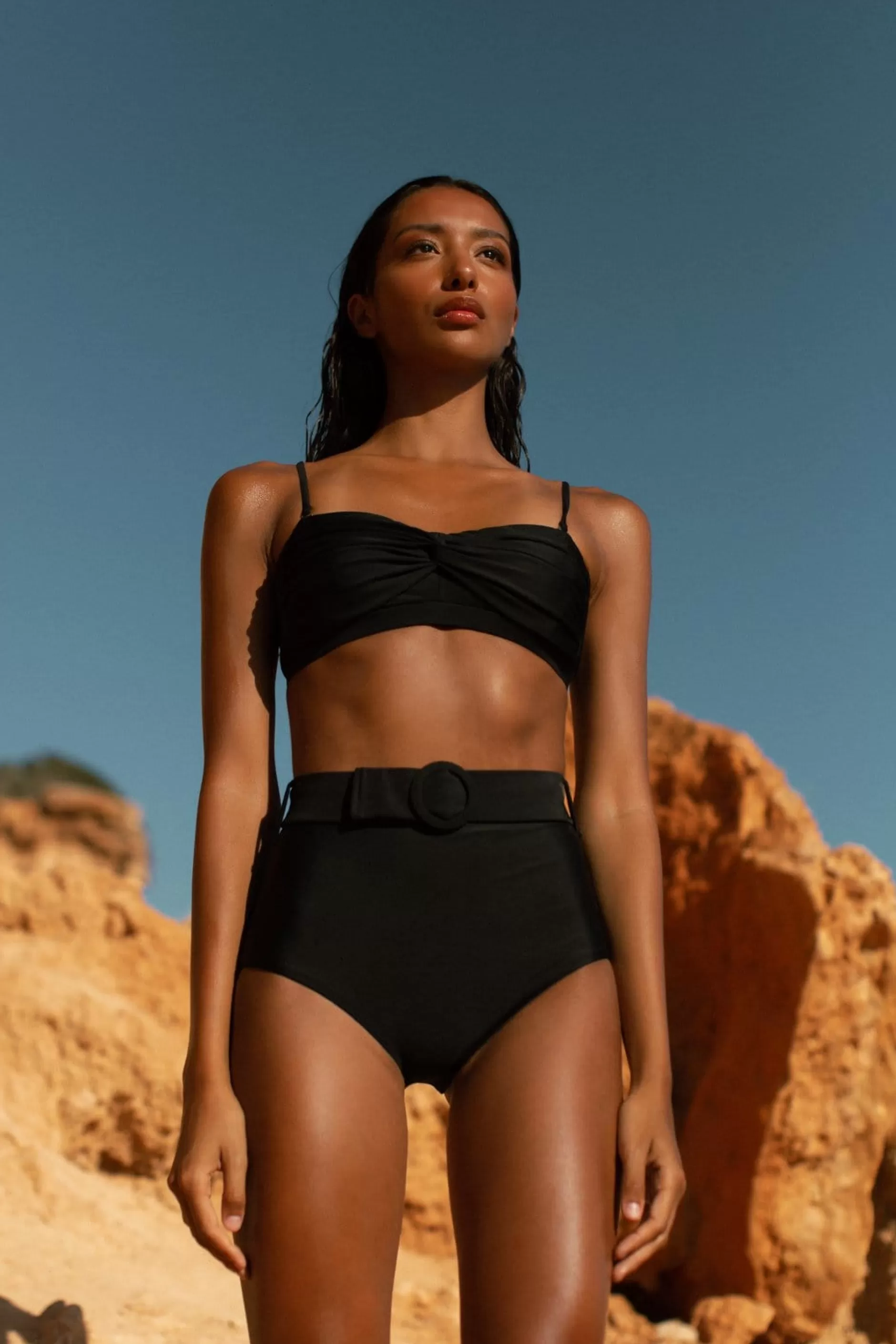 Dancing Leopard Halo Juniper High-Waisted Brief In Black>Women Swimwear