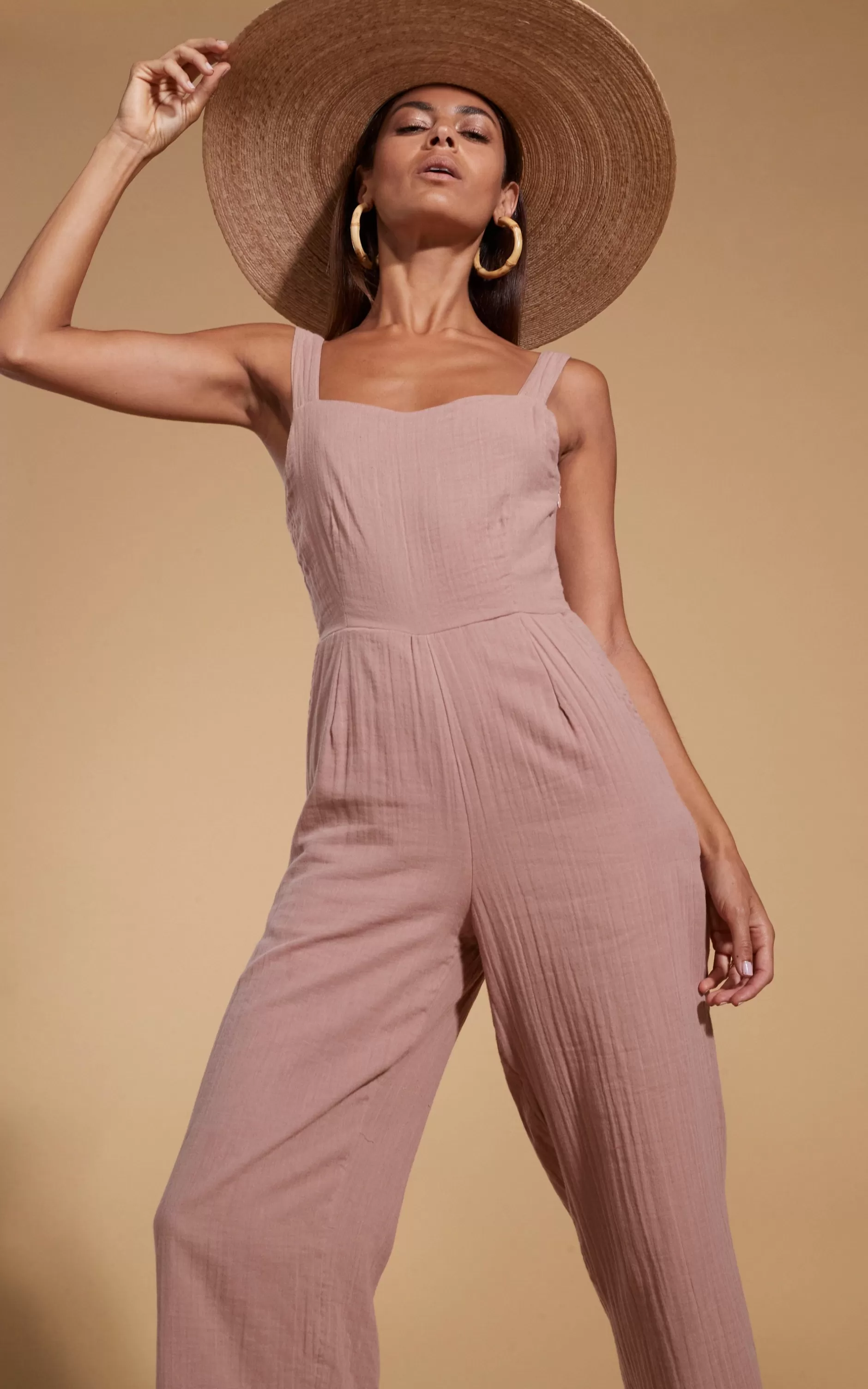 Dancing Leopard Halo Kimani Twist Back Jumpsuit In Fawn>Women Jumpsuits