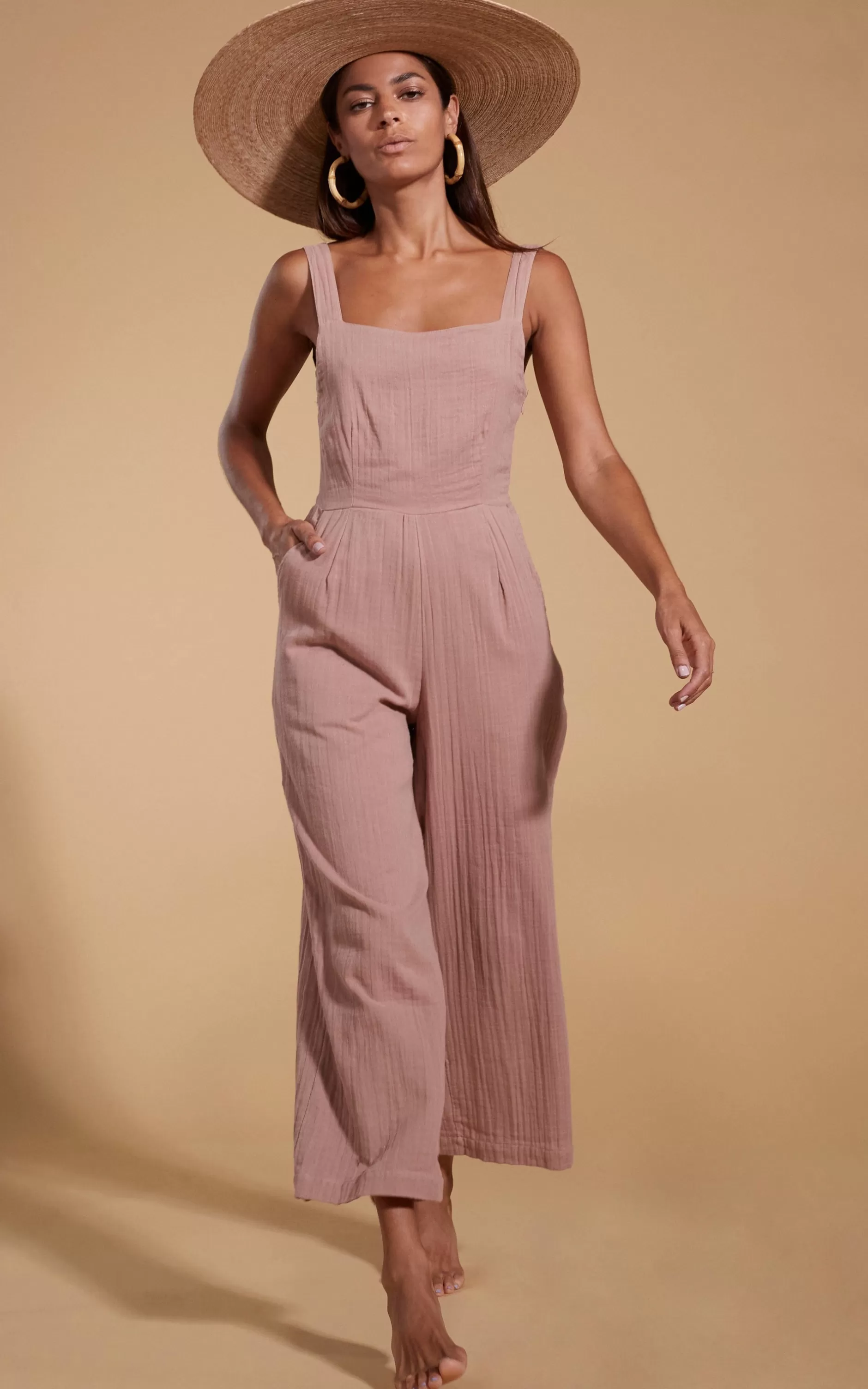 Dancing Leopard Halo Kimani Twist Back Jumpsuit In Fawn>Women Jumpsuits