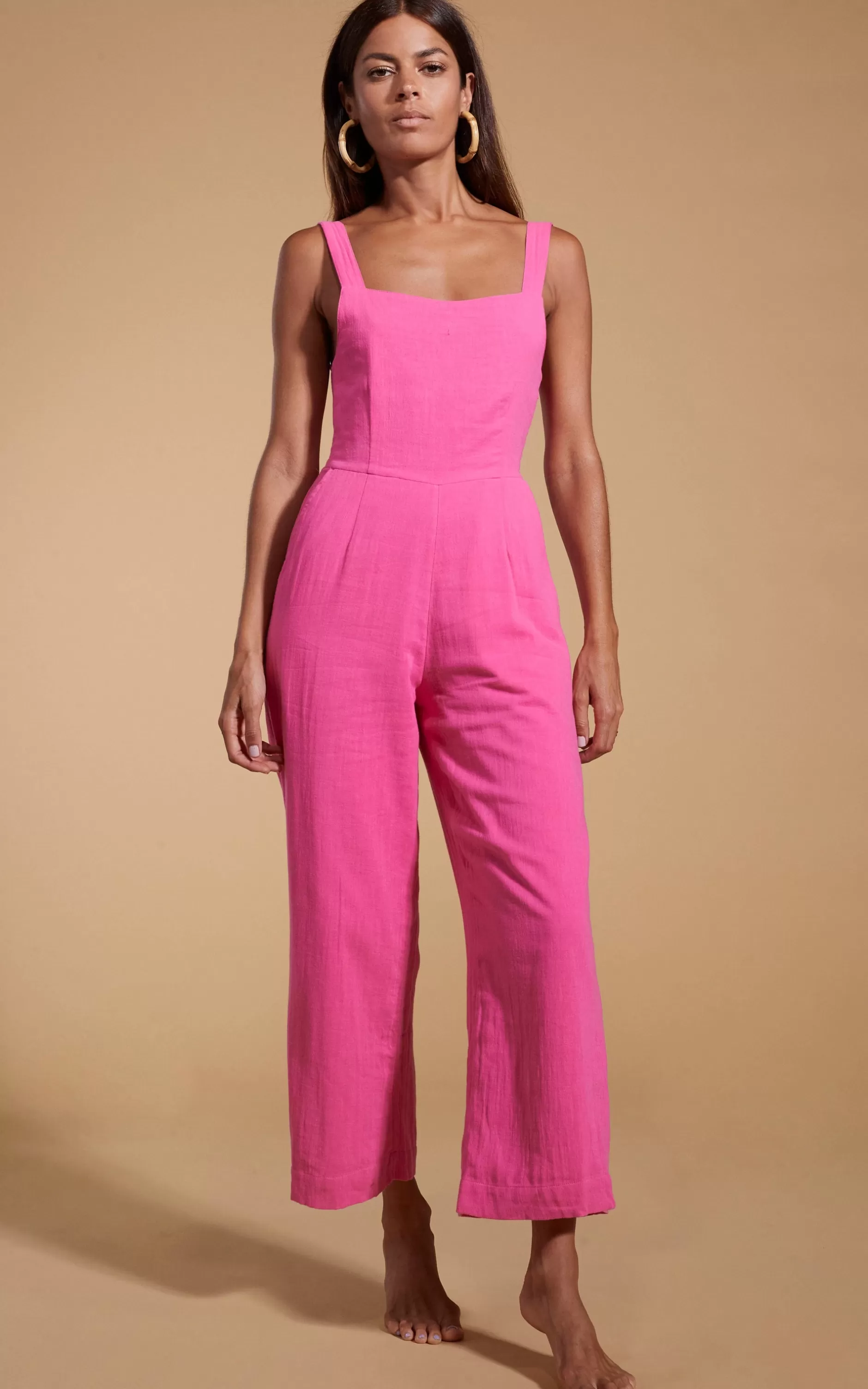 Dancing Leopard Halo Kimani Twist Back Jumpsuit In Magenta>Women Jumpsuits