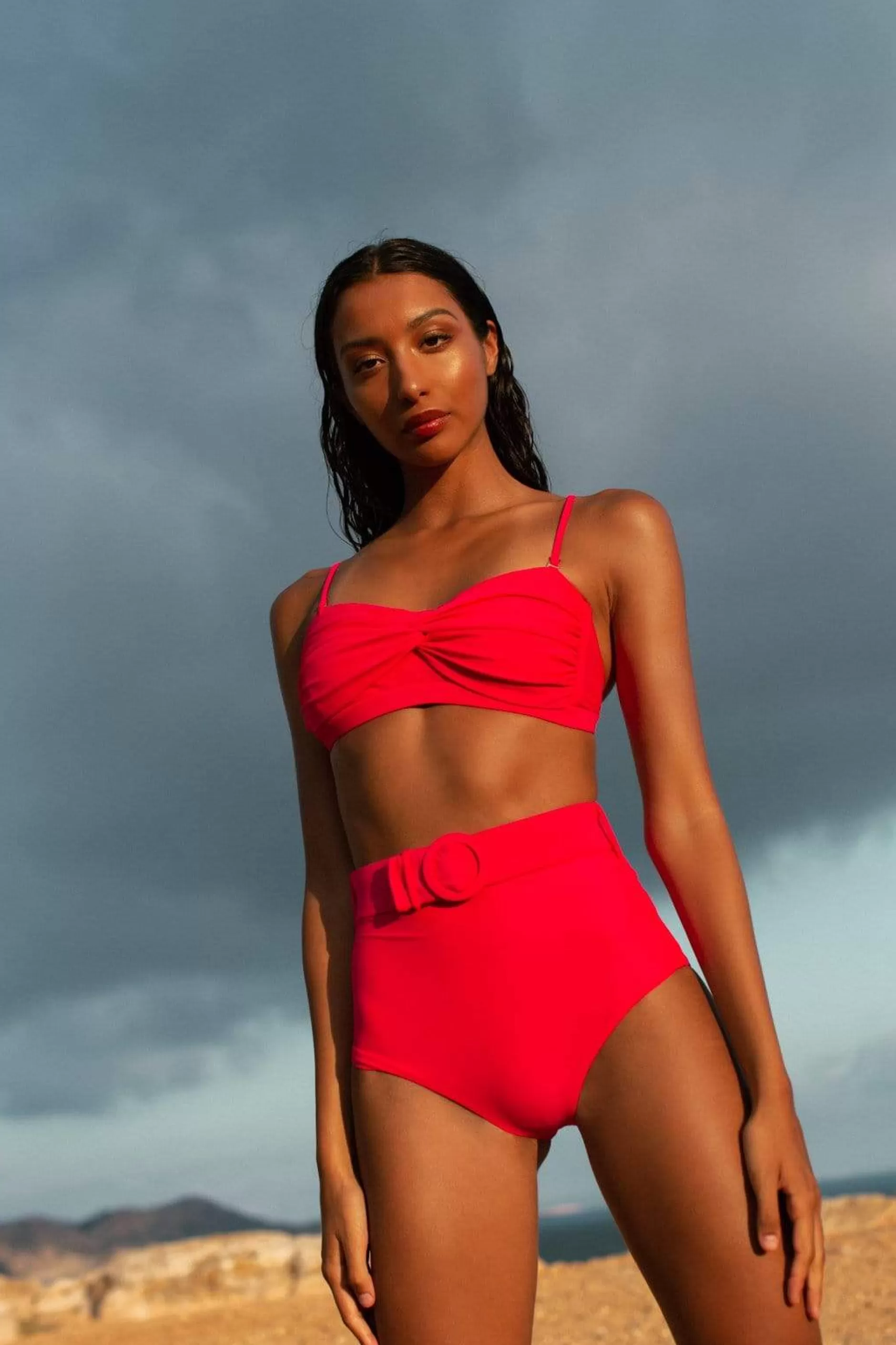 Dancing Leopard Halo Lalita Bandeau Bikini Top In Hot Pink>Women Swimwear