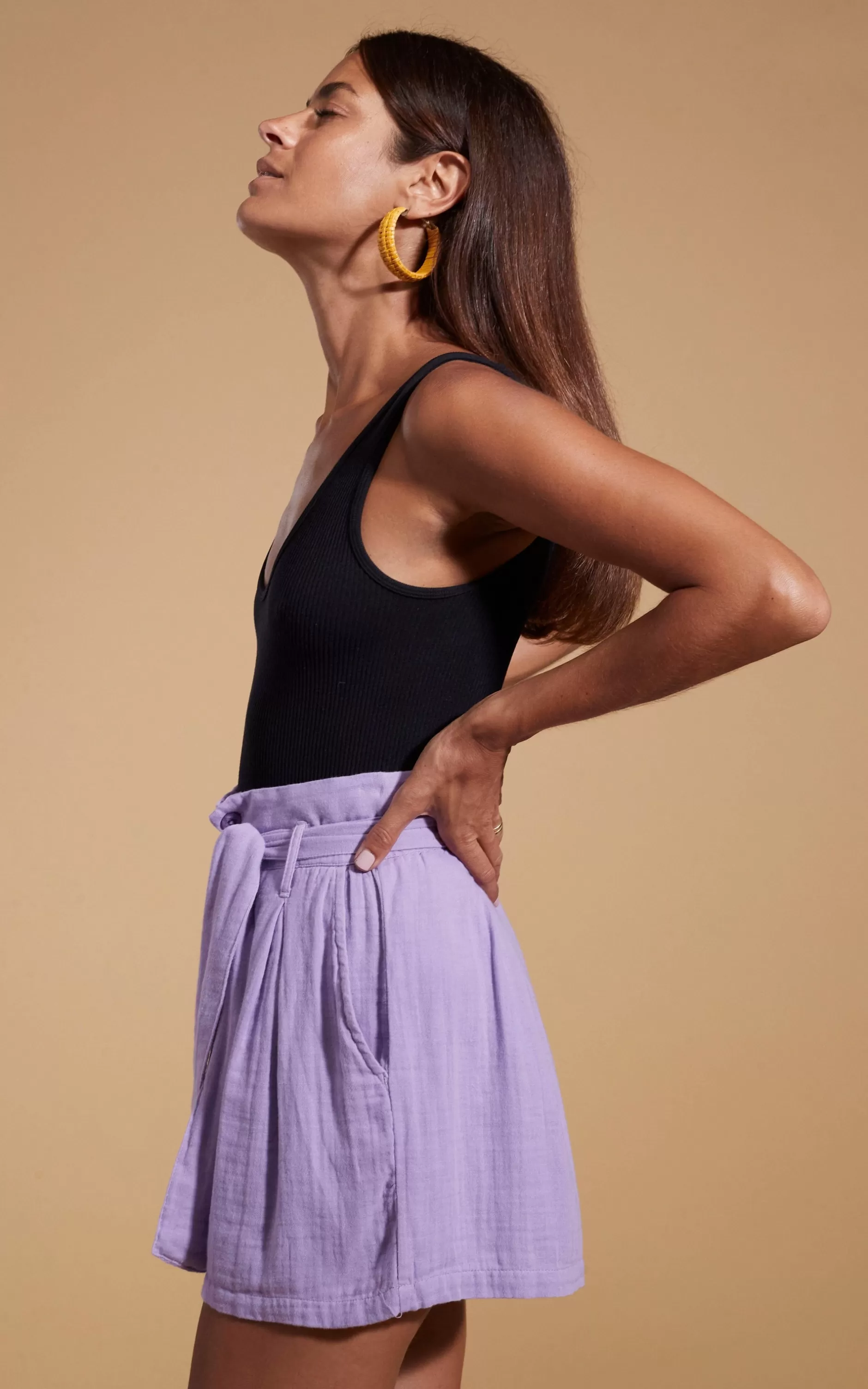 Dancing Leopard Halo Nessie High-Waist Shorts In Lilac>Women Shorts