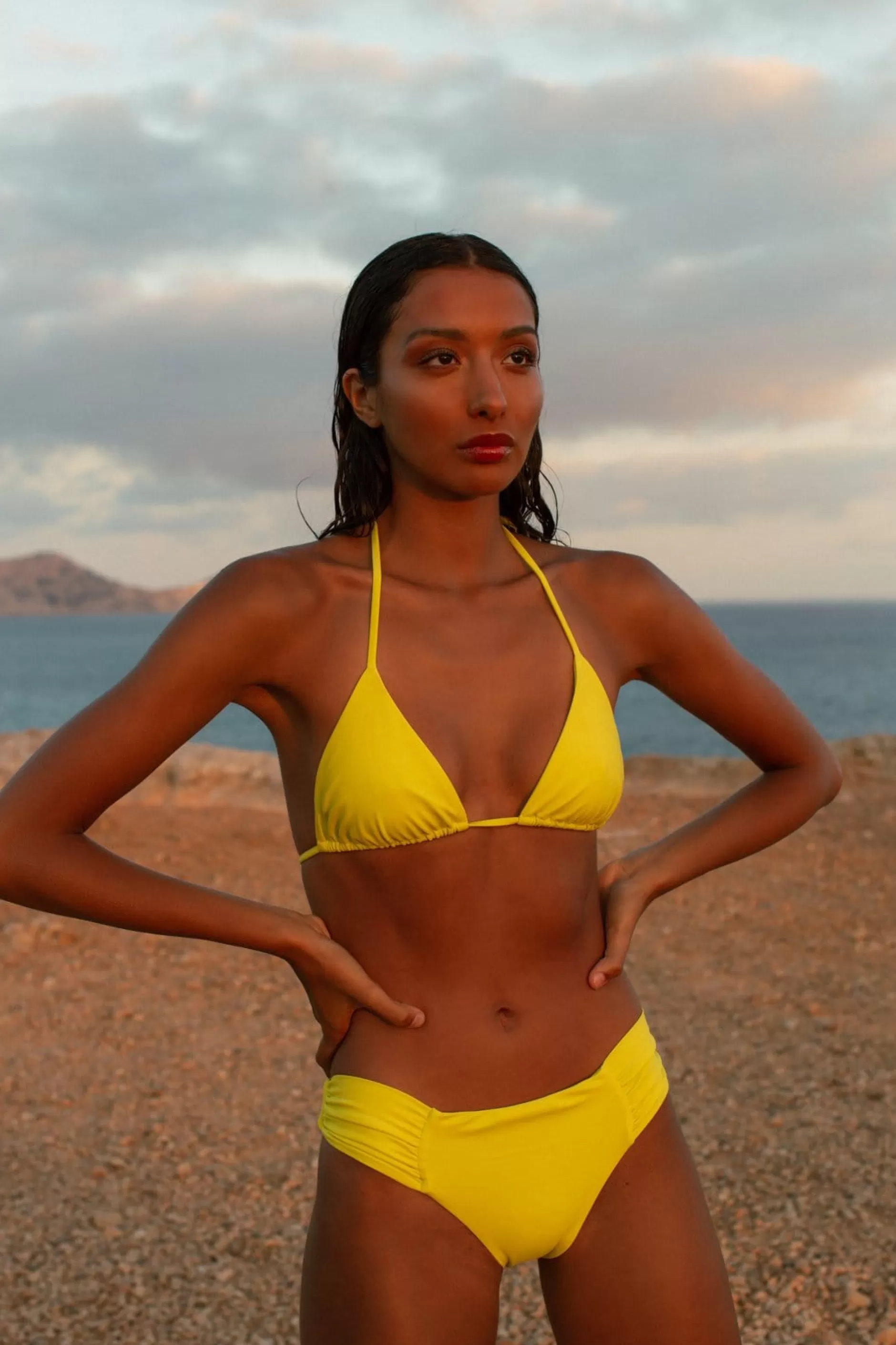 Dancing Leopard Halo Ozari Triangle Bikini Top In Limonata>Women Swimwear