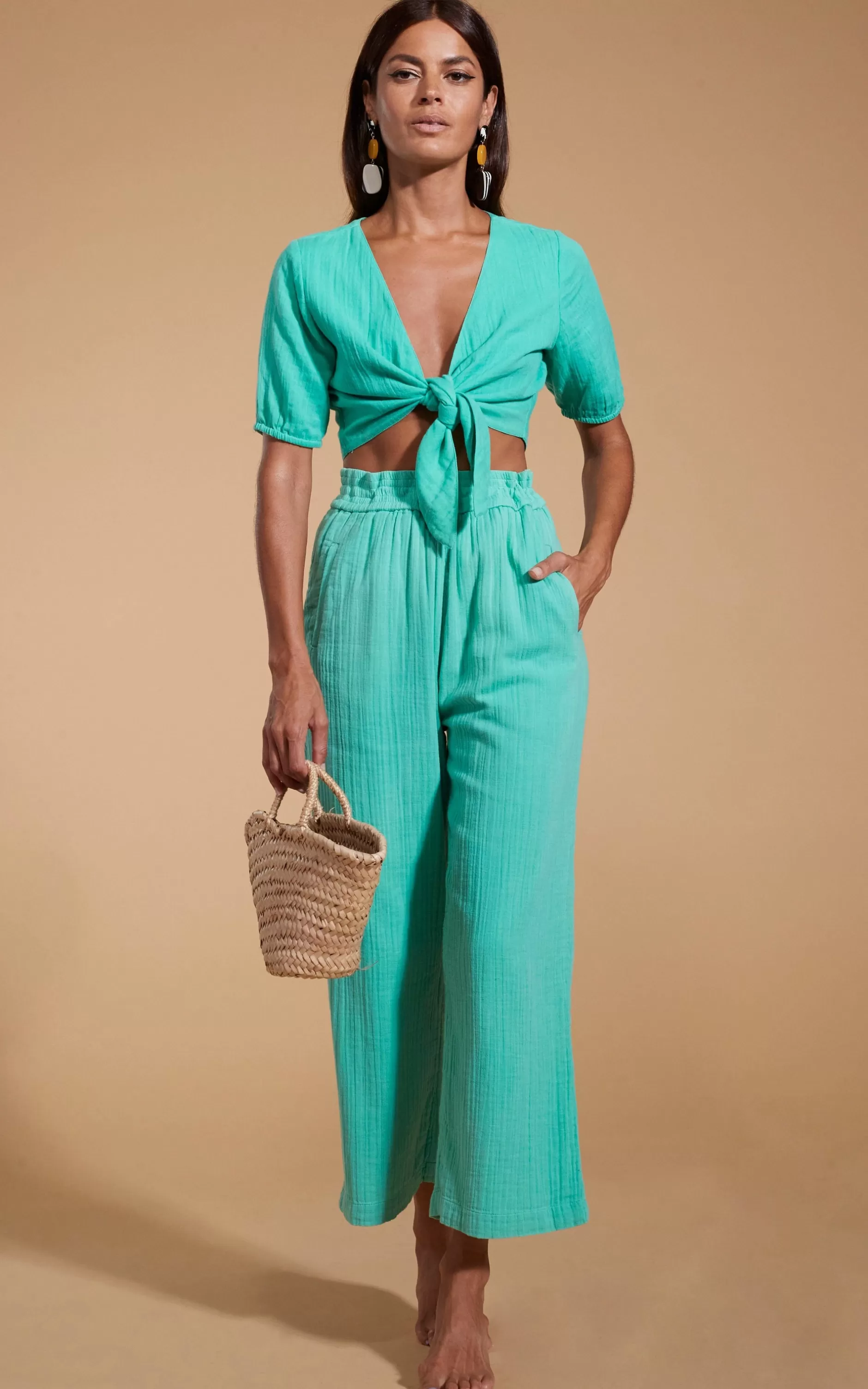 Dancing Leopard Halo Tahiti Trousers In Mint Green>Women Trousers