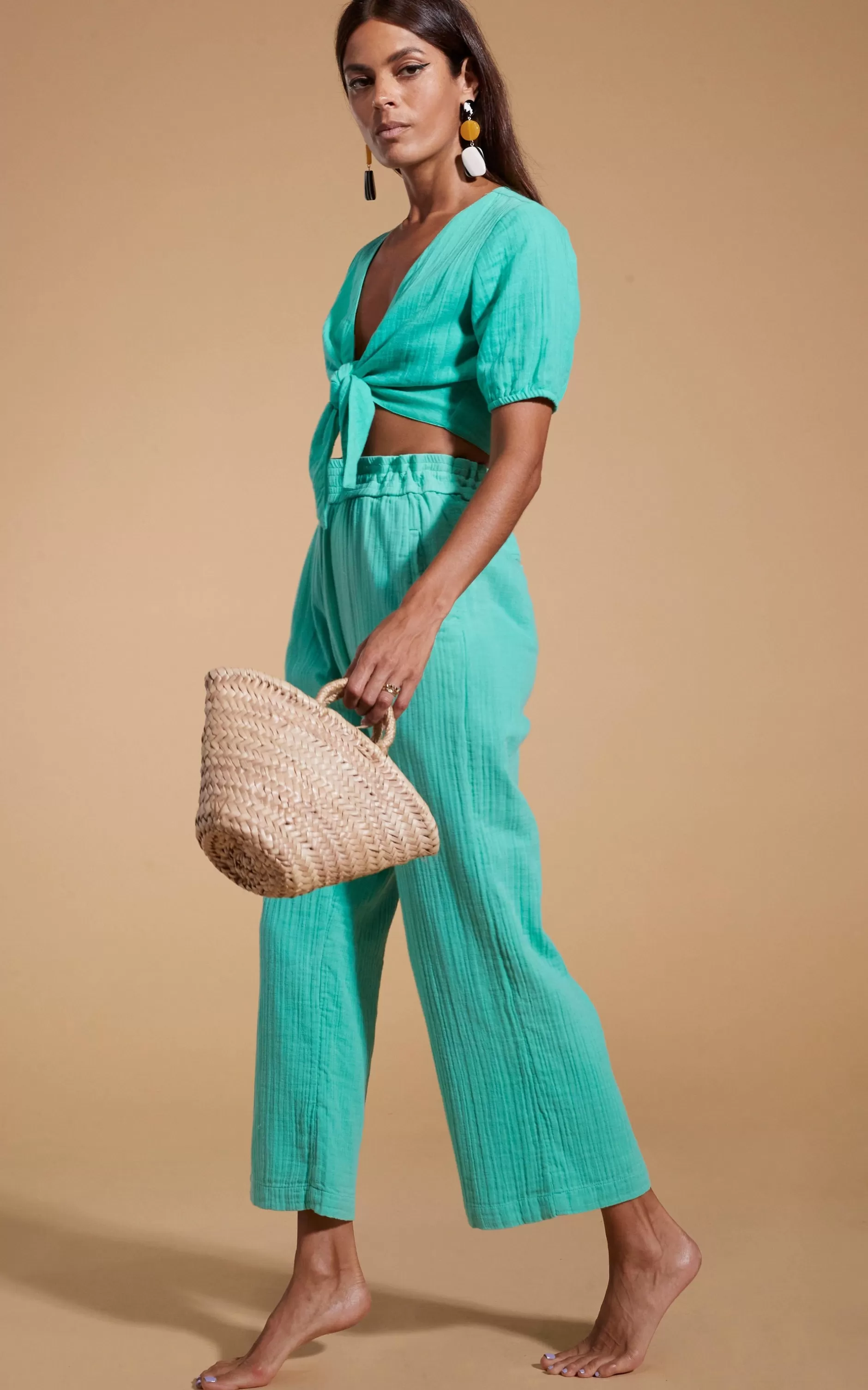 Dancing Leopard Halo Tahiti Trousers In Mint Green>Women Trousers