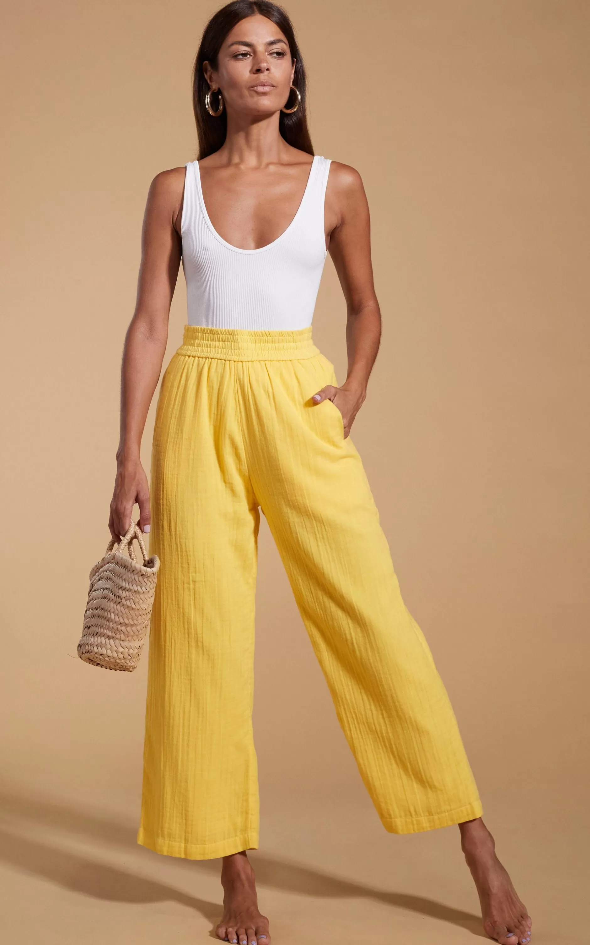 Dancing Leopard Halo Tahiti Trousers In Primrose Yellow>Women Trousers