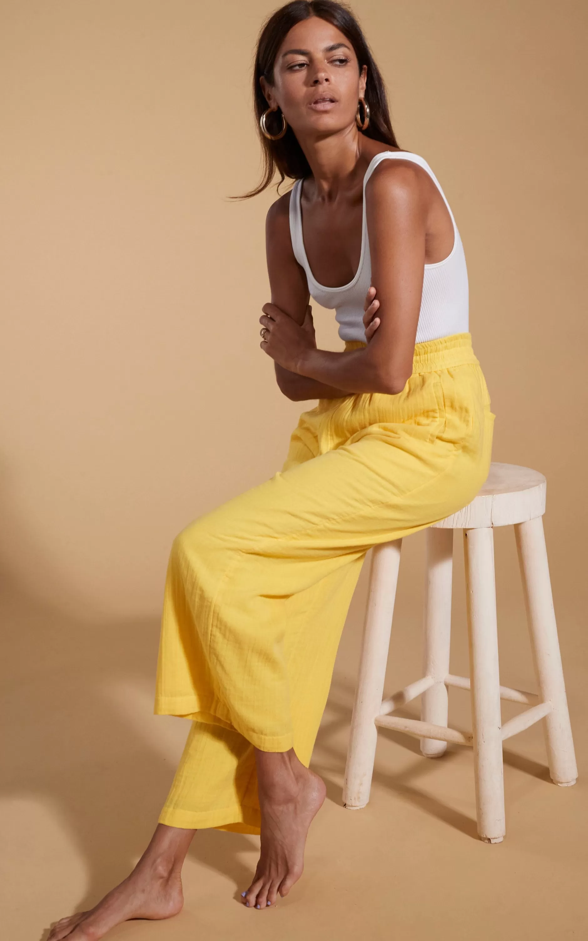 Dancing Leopard Halo Tahiti Trousers In Primrose Yellow>Women Trousers