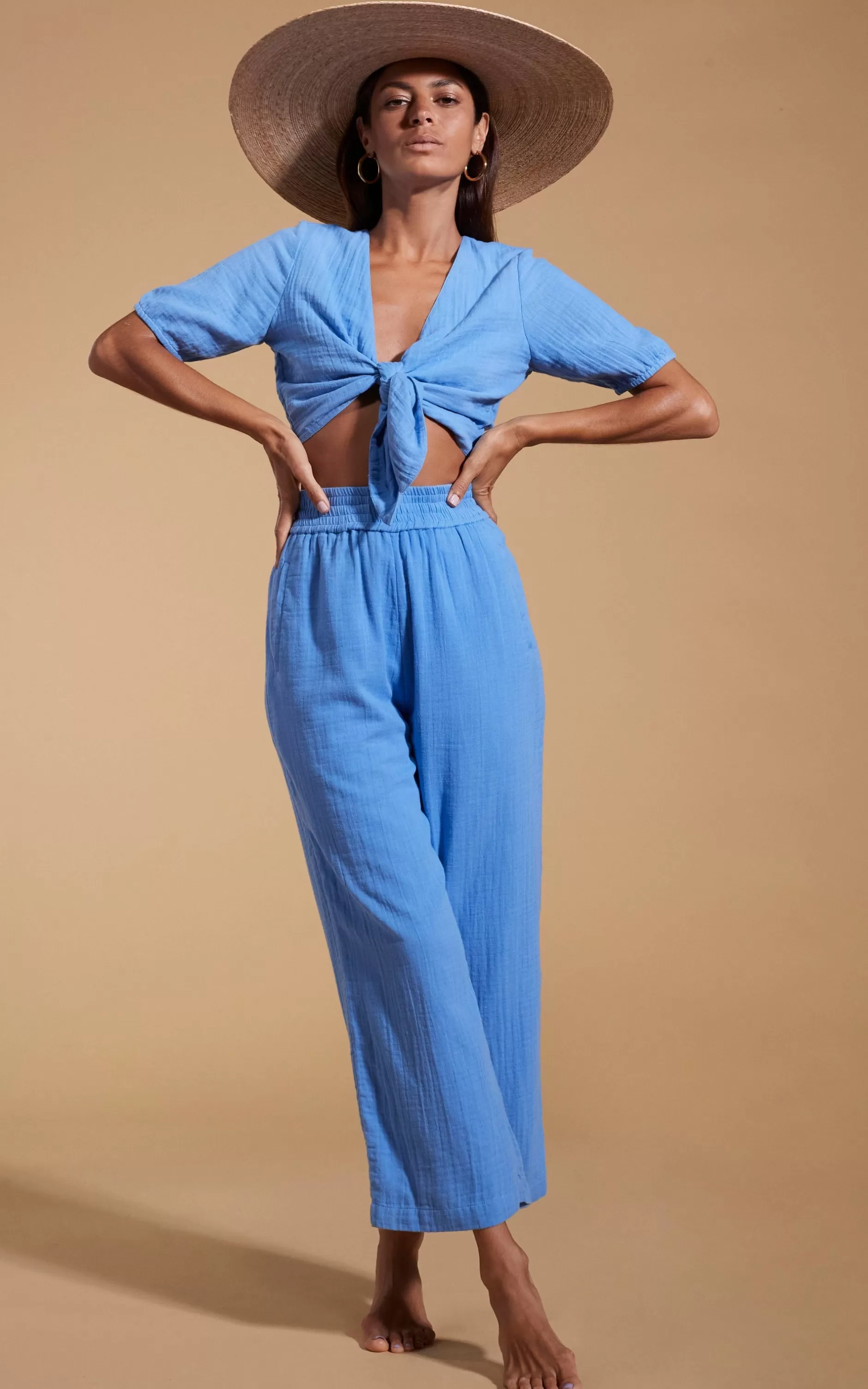 Dancing Leopard Halo Tahiti Trousers In Sky Blue>Women Trousers