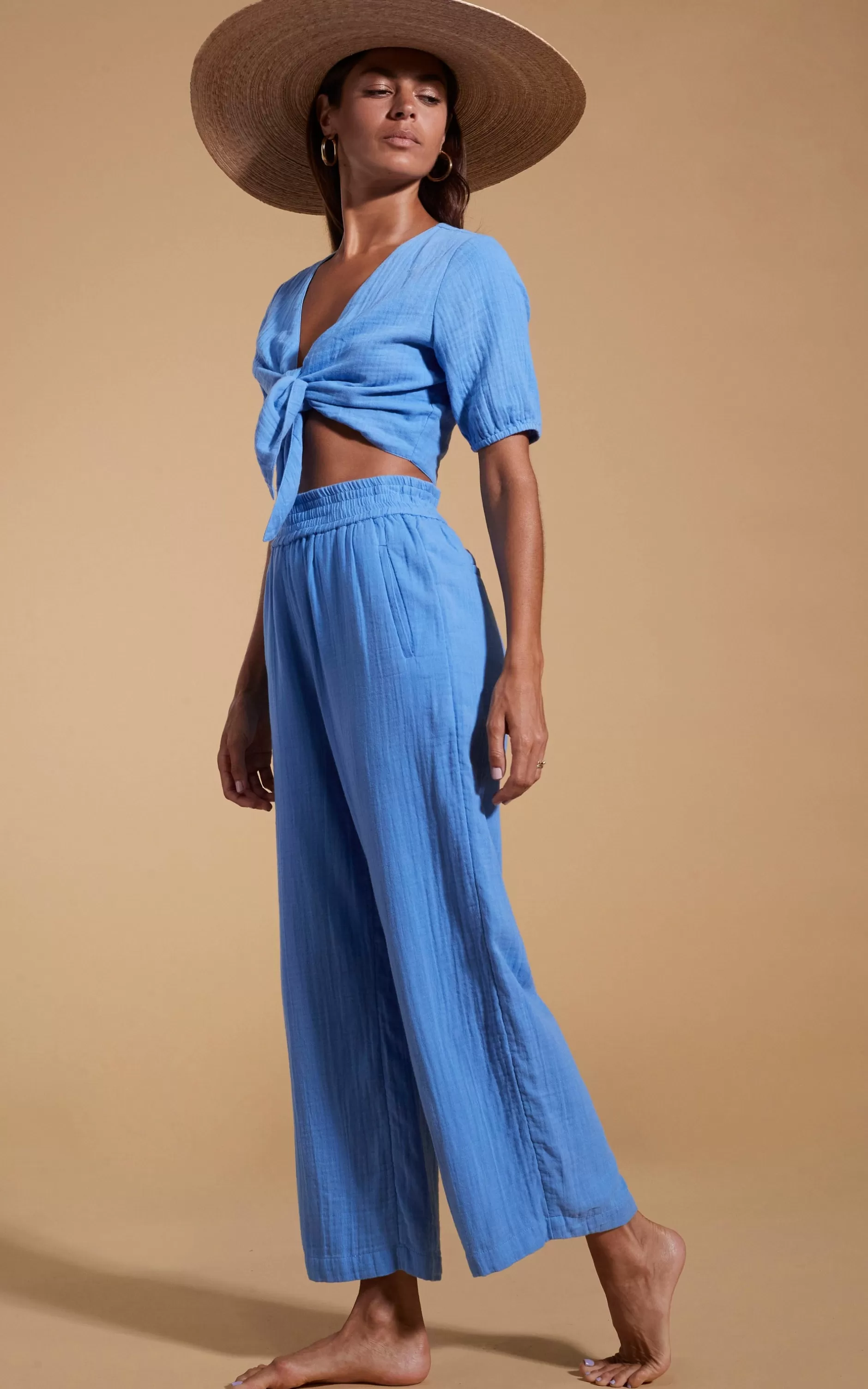 Dancing Leopard Halo Tahiti Trousers In Sky Blue>Women Trousers