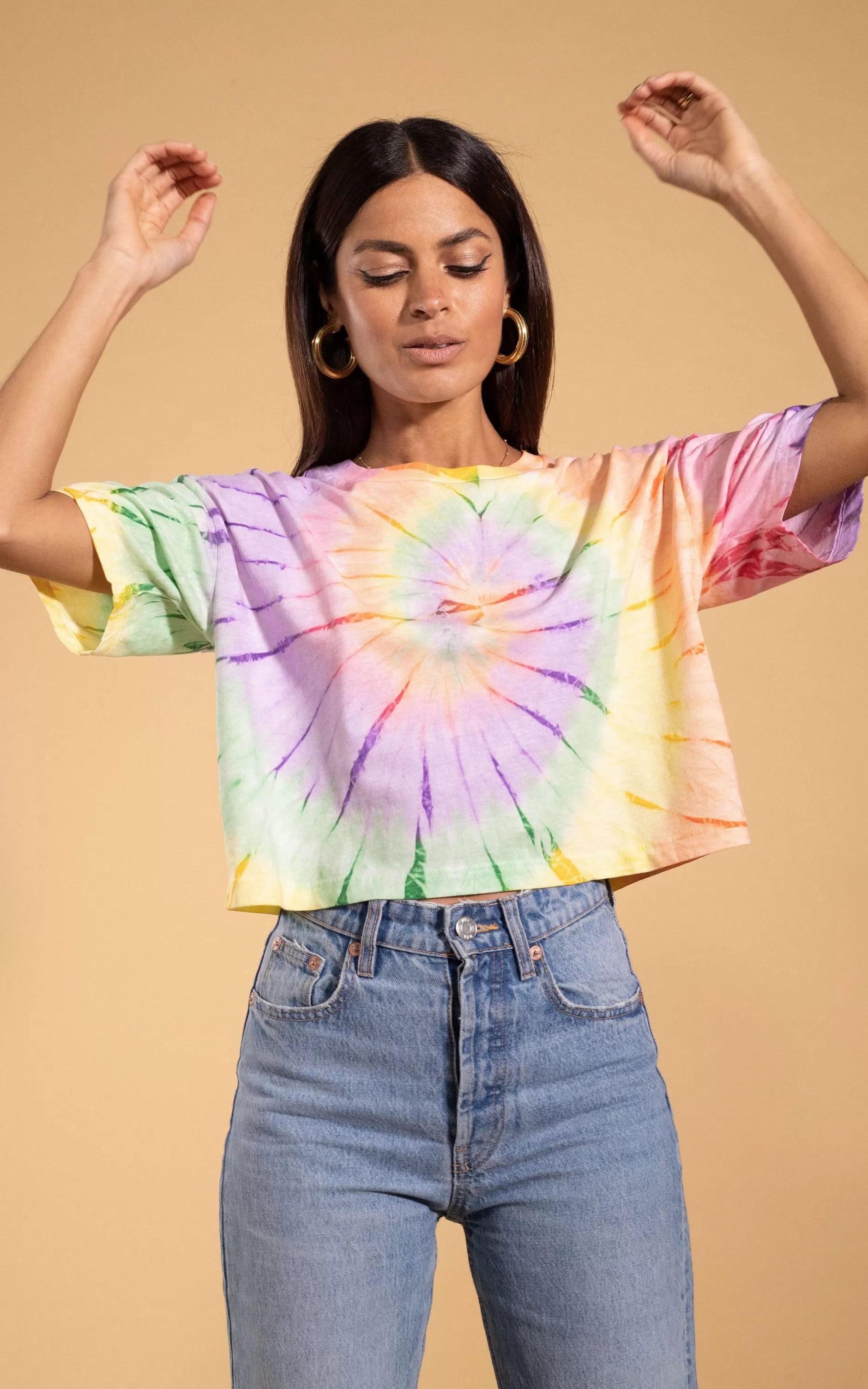 Dancing Leopard Happy Hippie Cats Charity T-Shirt>Women Tops