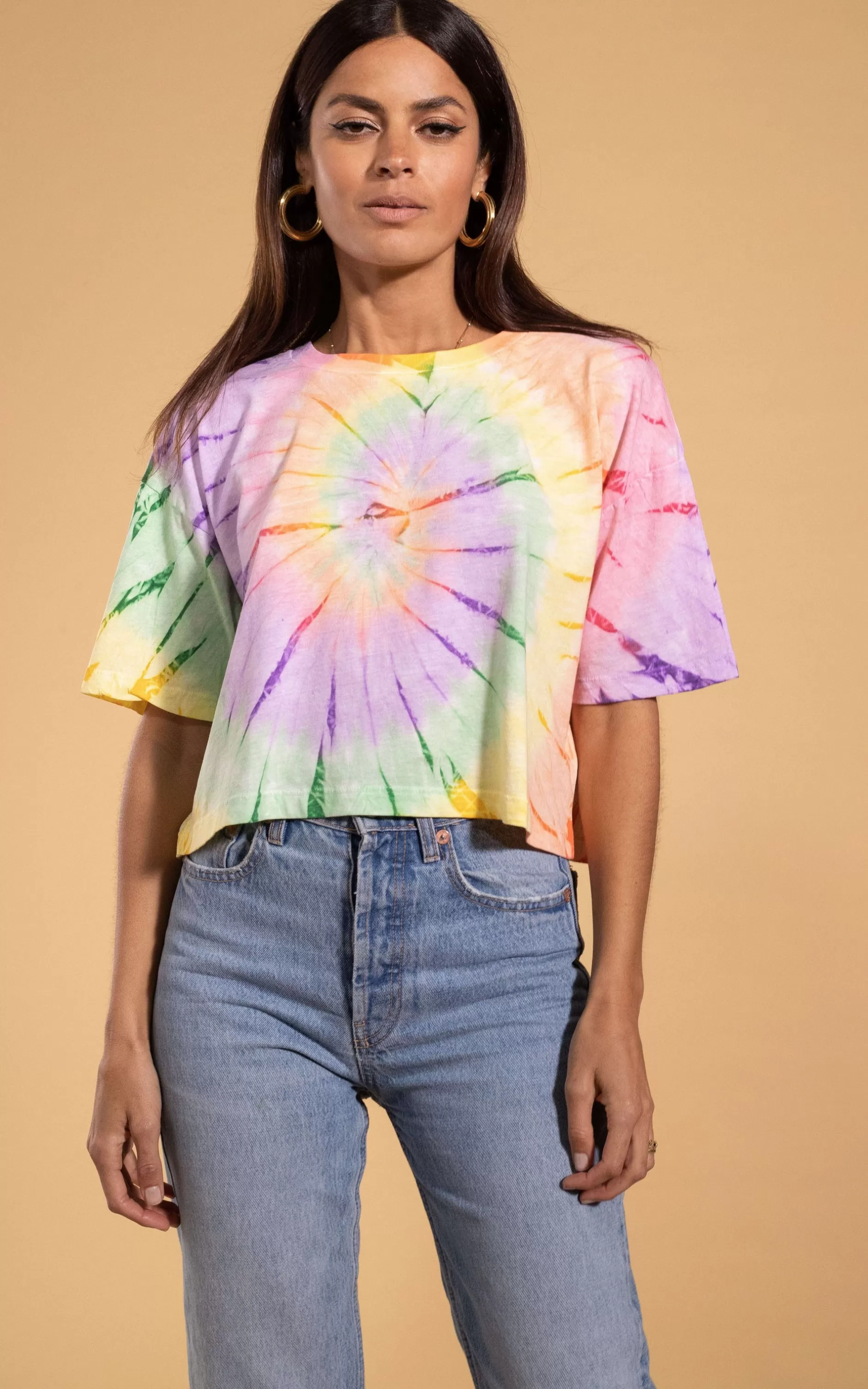 Dancing Leopard Happy Hippie Cats Charity T-Shirt>Women Tops