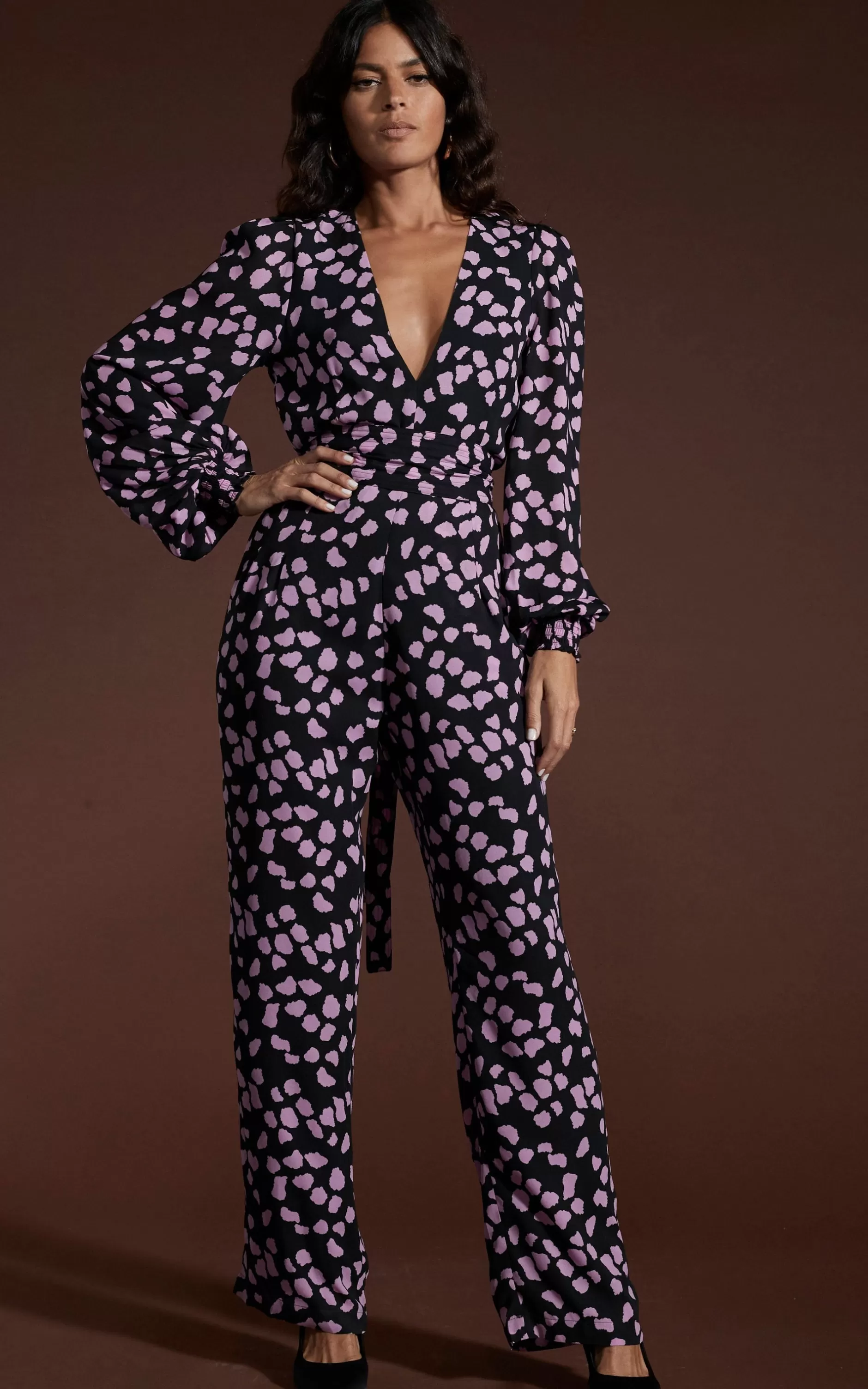 Dancing Leopard Holly Jumpsuit In Pink On Black Cloud>Women Jumpsuits