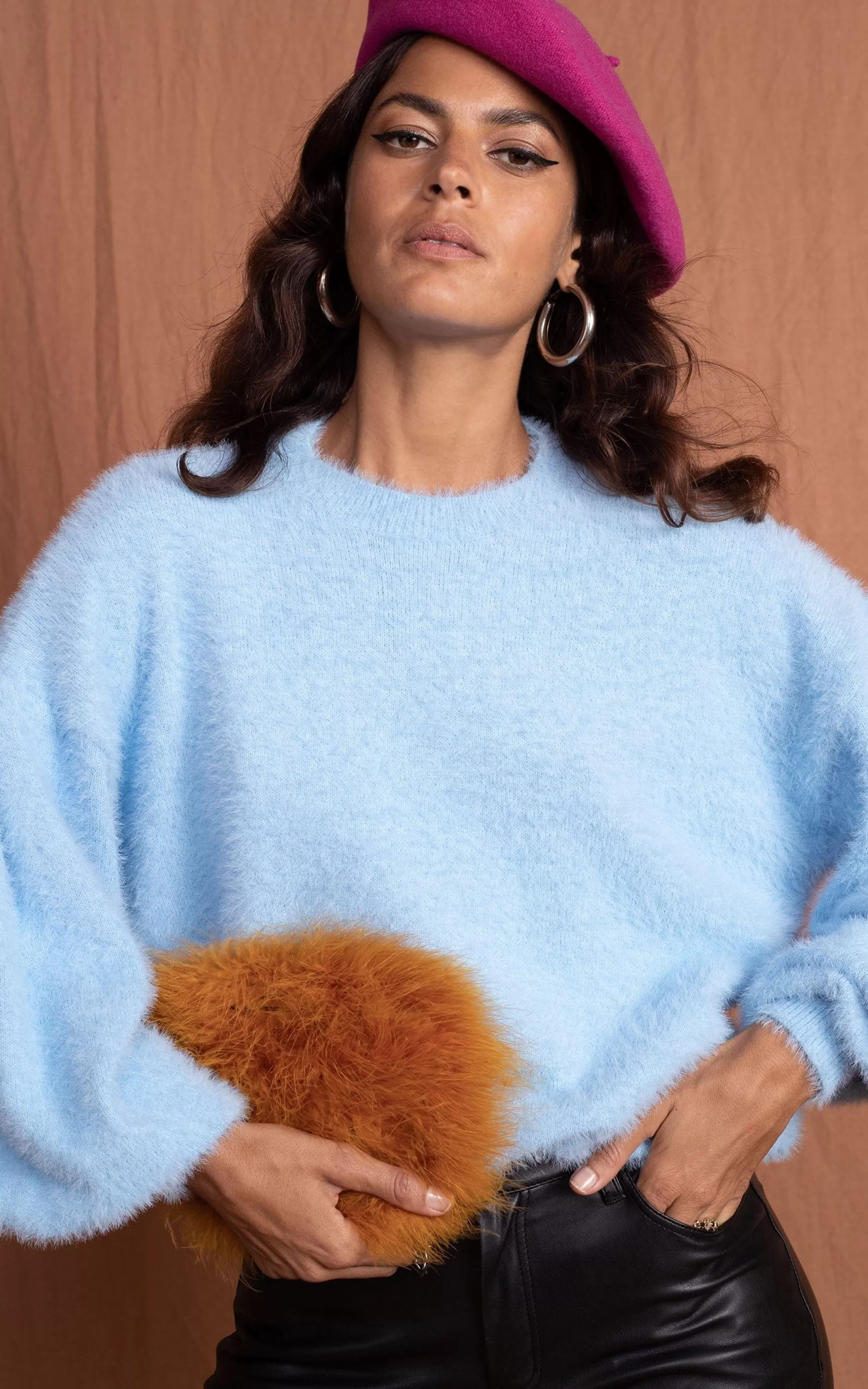 Dancing Leopard Honey Jumper In Baby Blue>Women Knitwear