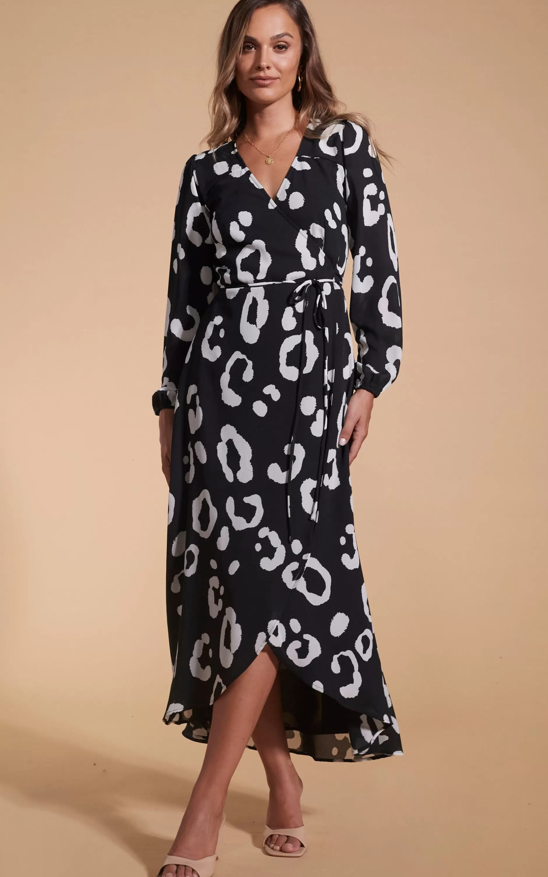 Dancing Leopard Jagger Maxi Dress In Oversized Mono Leopard>Women Dresses