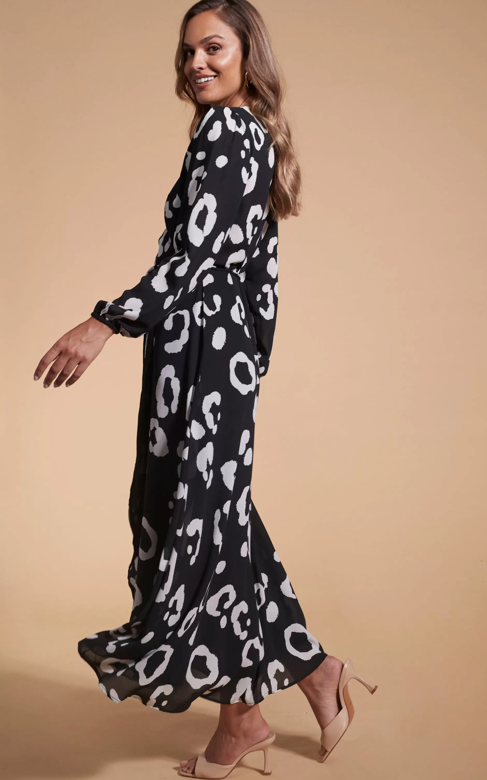 Dancing Leopard Jagger Maxi Dress In Oversized Mono Leopard>Women Dresses
