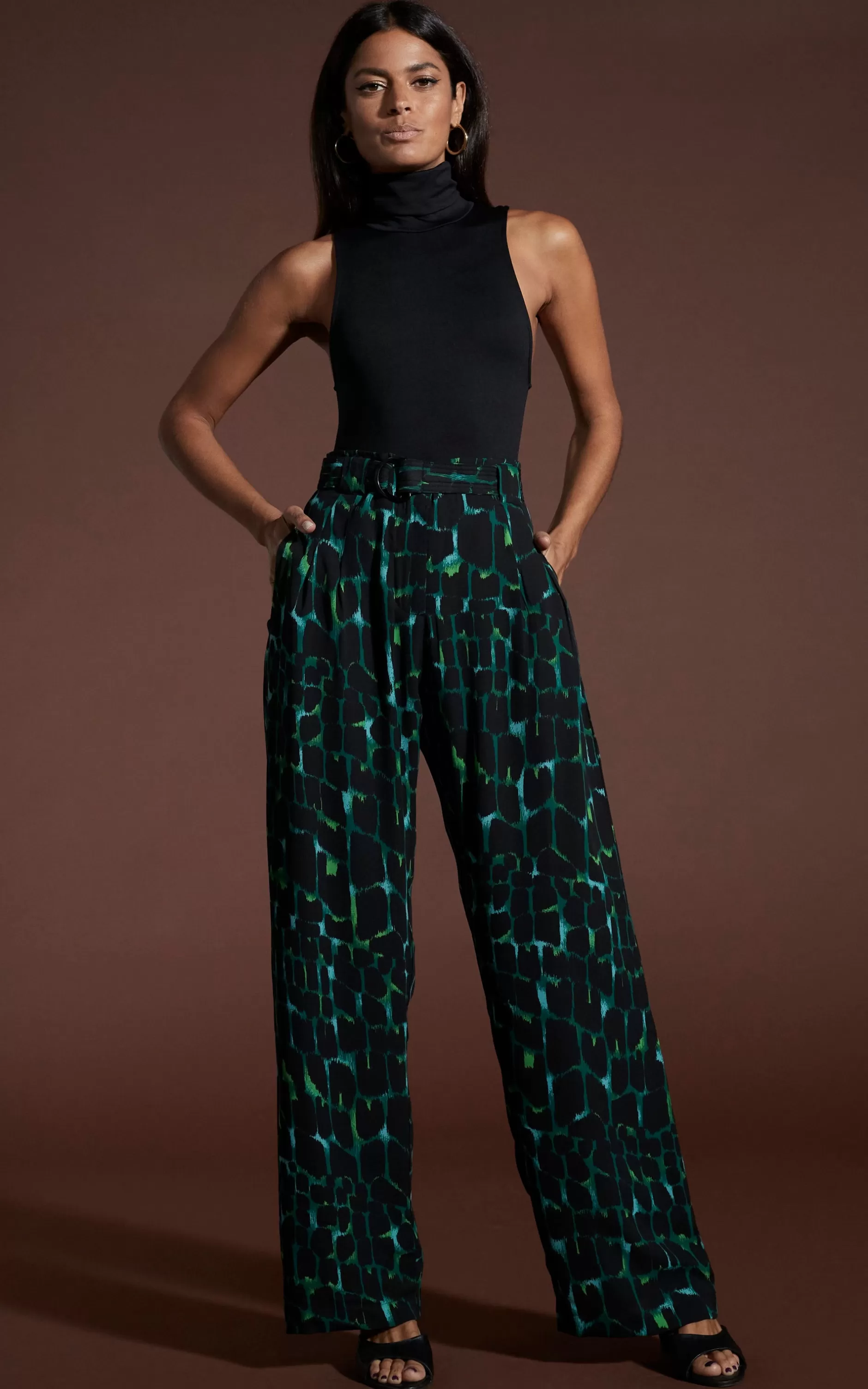 Dancing Leopard Jesse Trousers In Green Alligator>Women Trousers