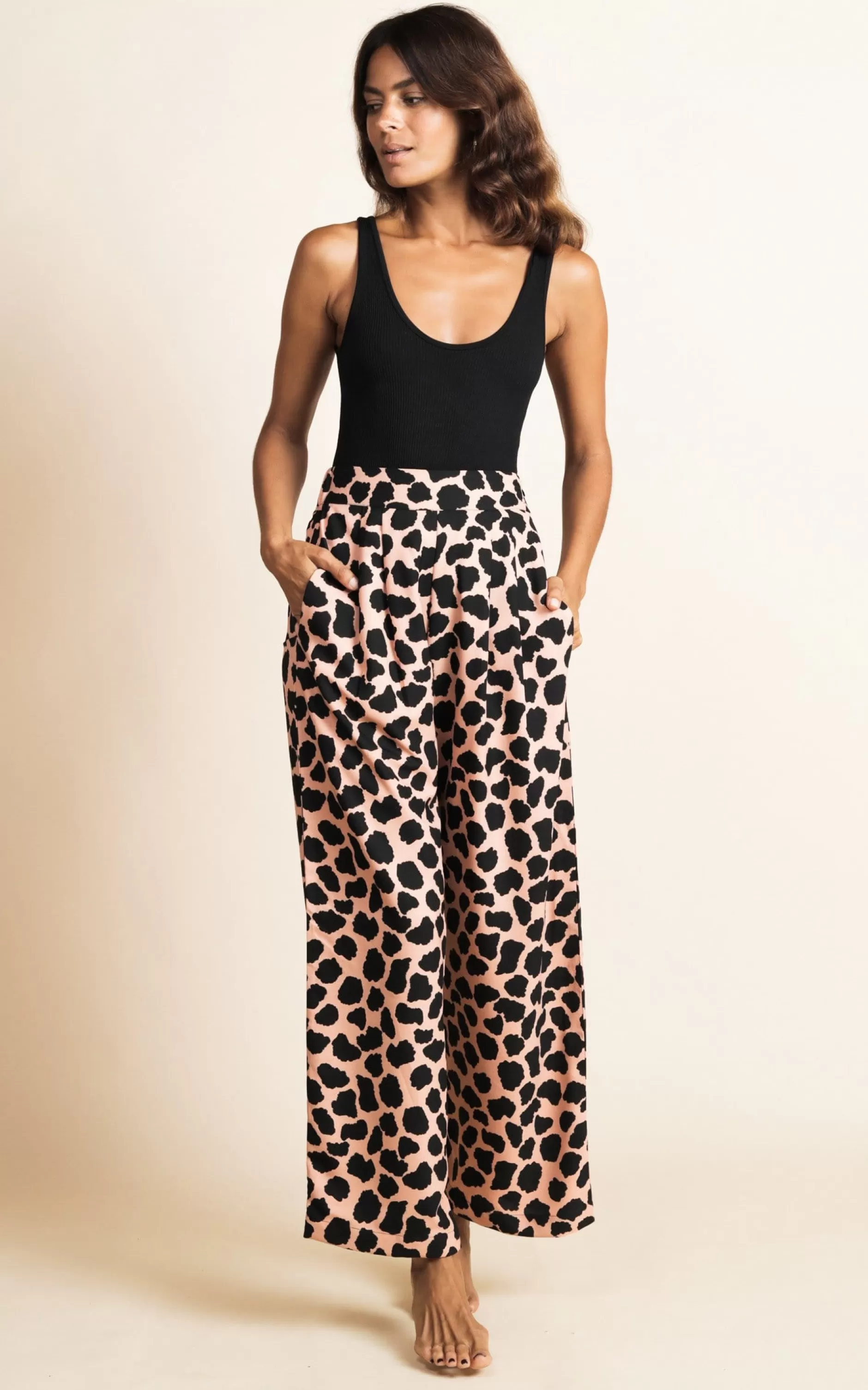 Dancing Leopard Joey Palazzo Trousers In Beige Cloud>Women Trousers