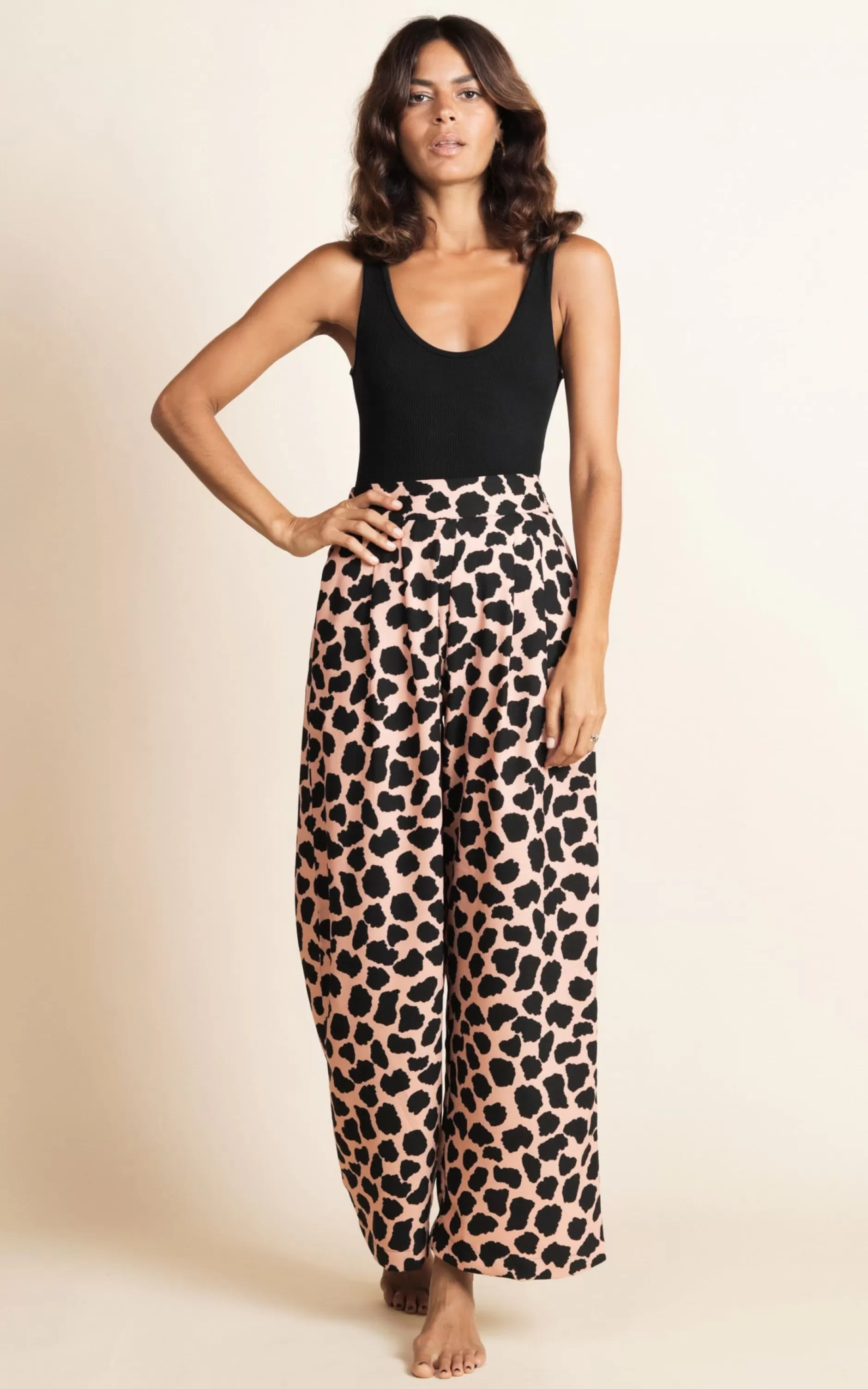 Dancing Leopard Joey Palazzo Trousers In Beige Cloud>Women Trousers