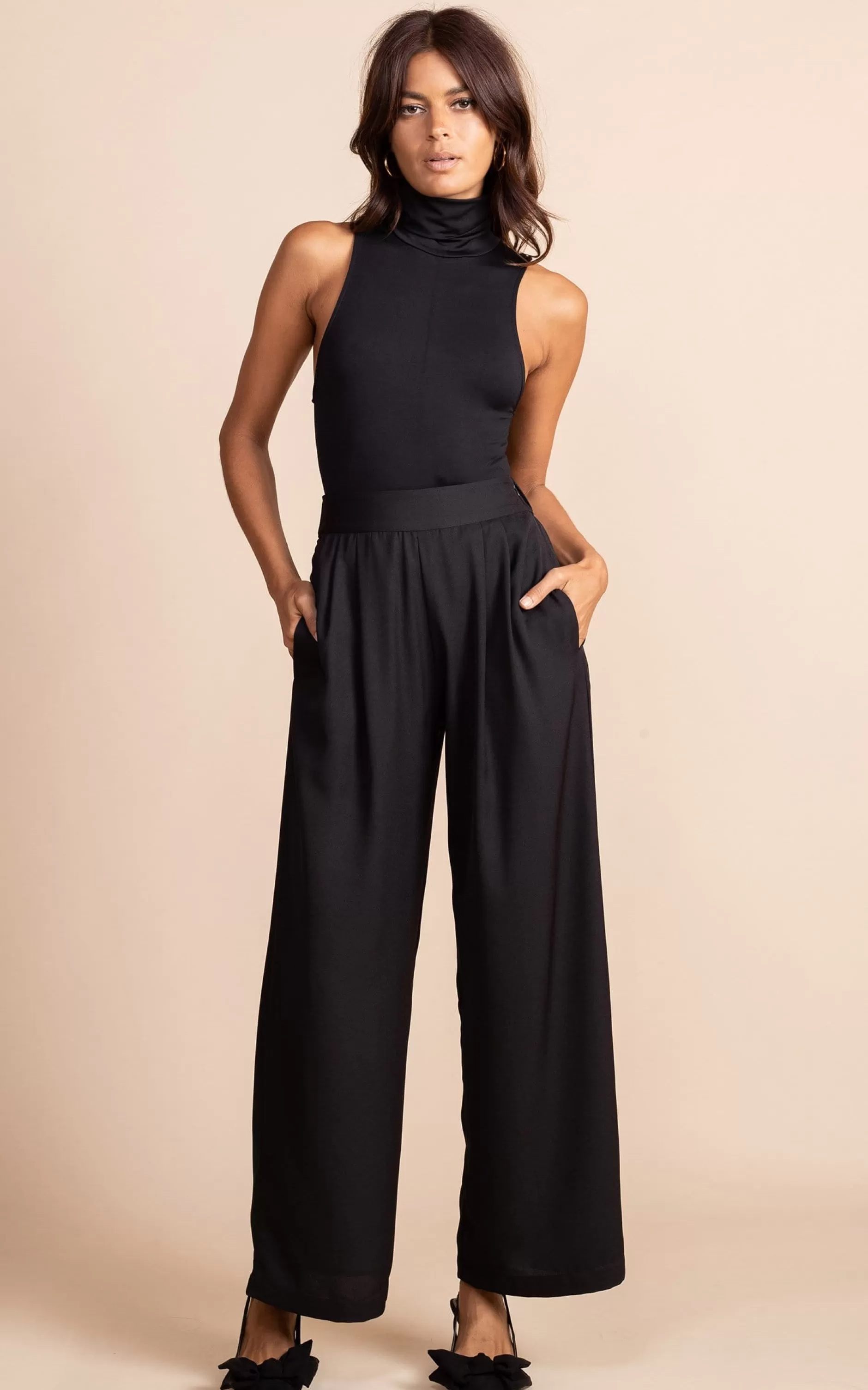 Dancing Leopard Joey Palazzo Trousers In Black>Women Trousers