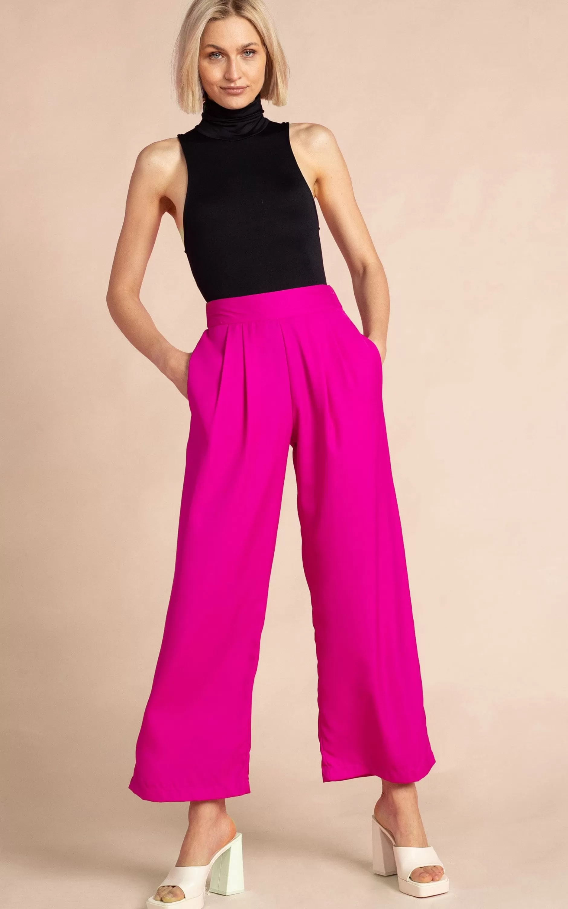 Dancing Leopard Joey Palazzo Trousers In Magenta>Women Trousers