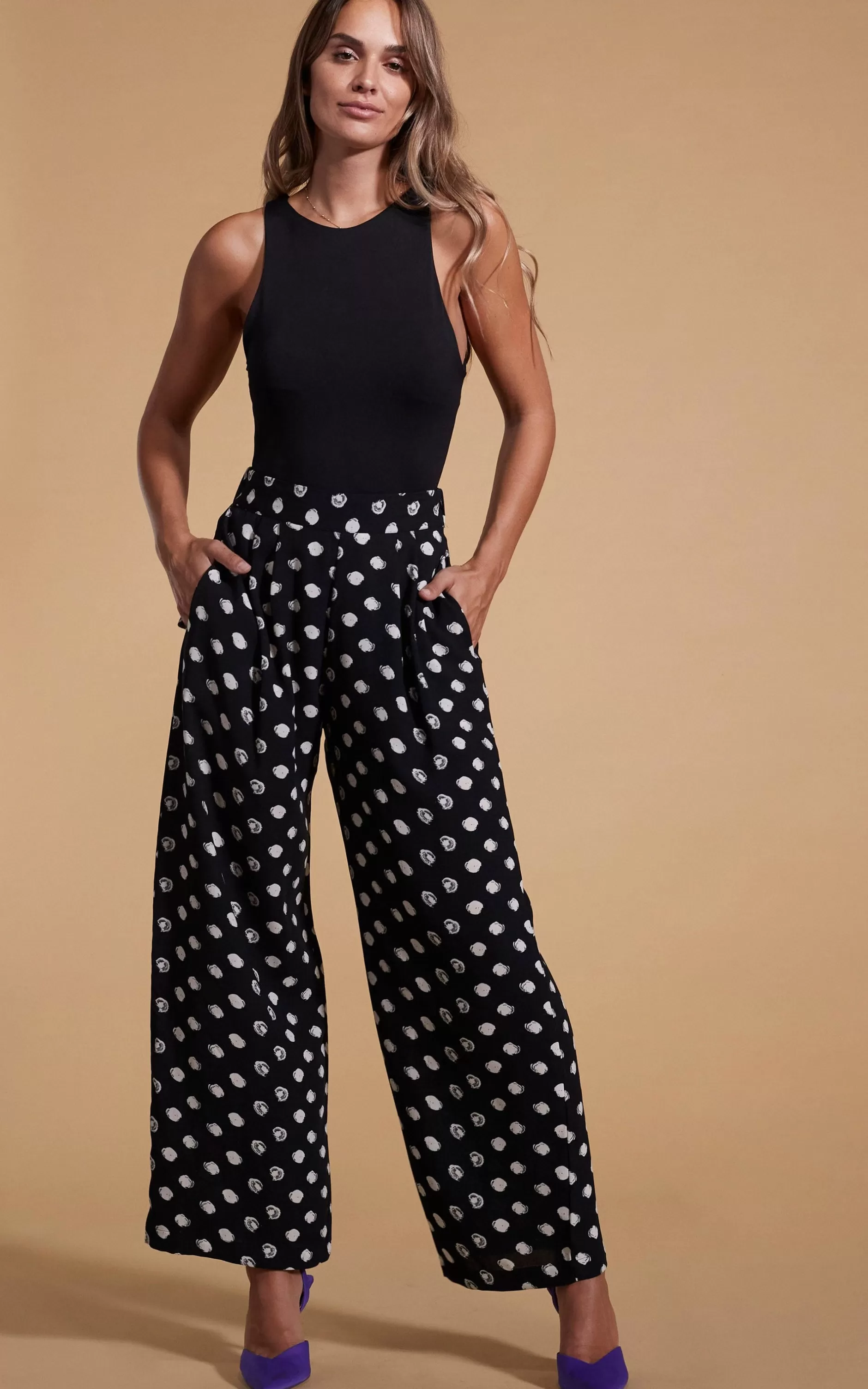 Dancing Leopard Joey Palazzo Trousers In Painted Dot>Women Trousers