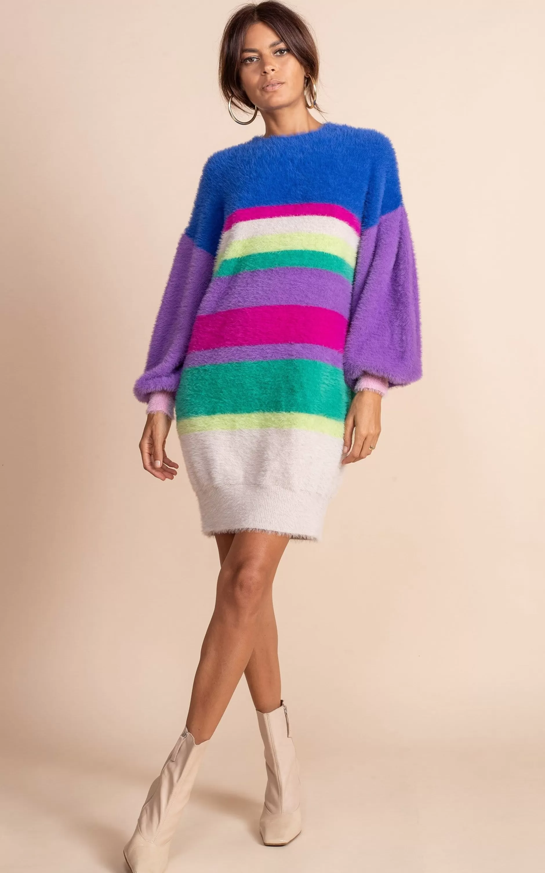Dancing Leopard Maggie Jumper Dress In Stripe>Women Dresses