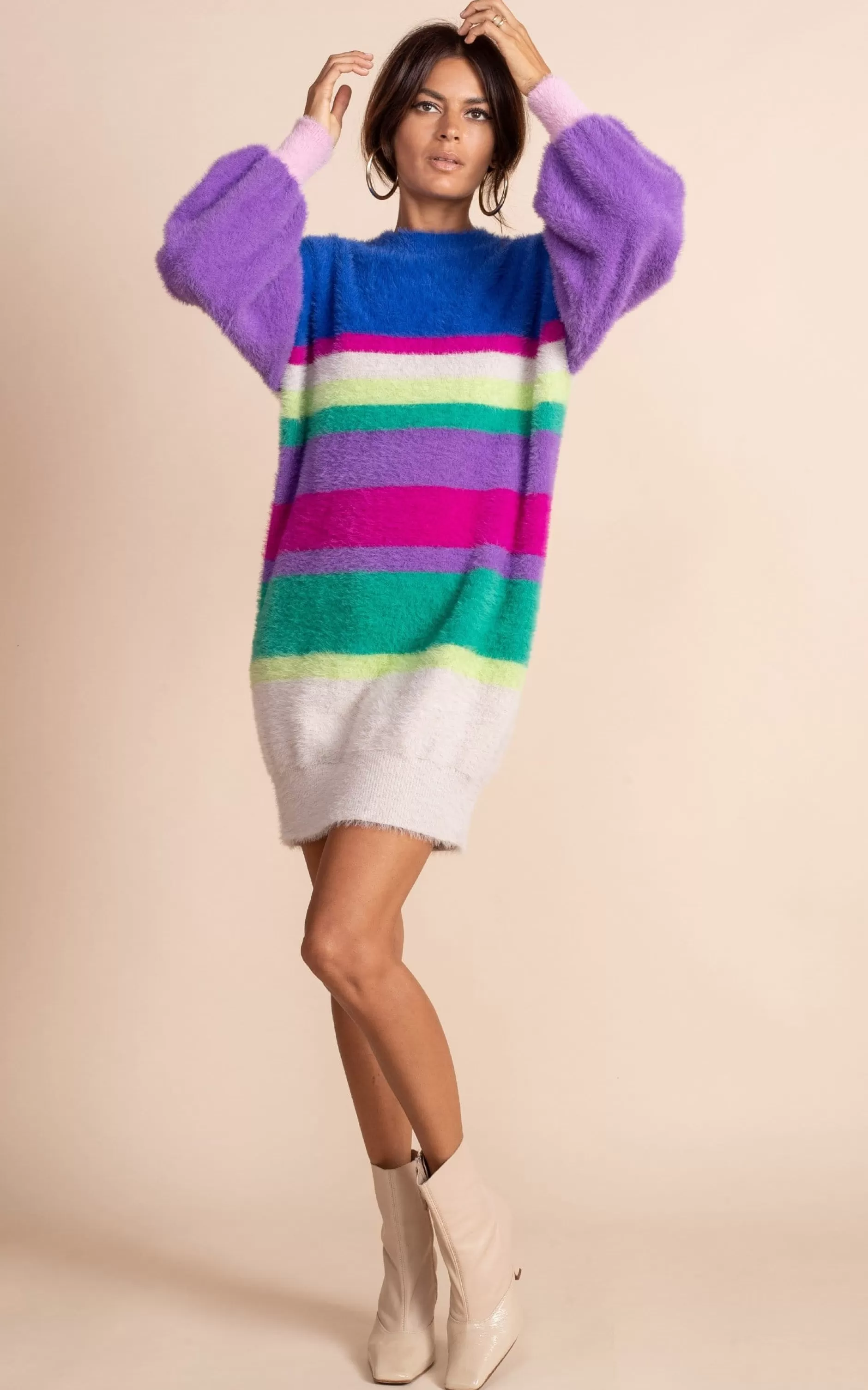 Dancing Leopard Maggie Jumper Dress In Stripe>Women Dresses