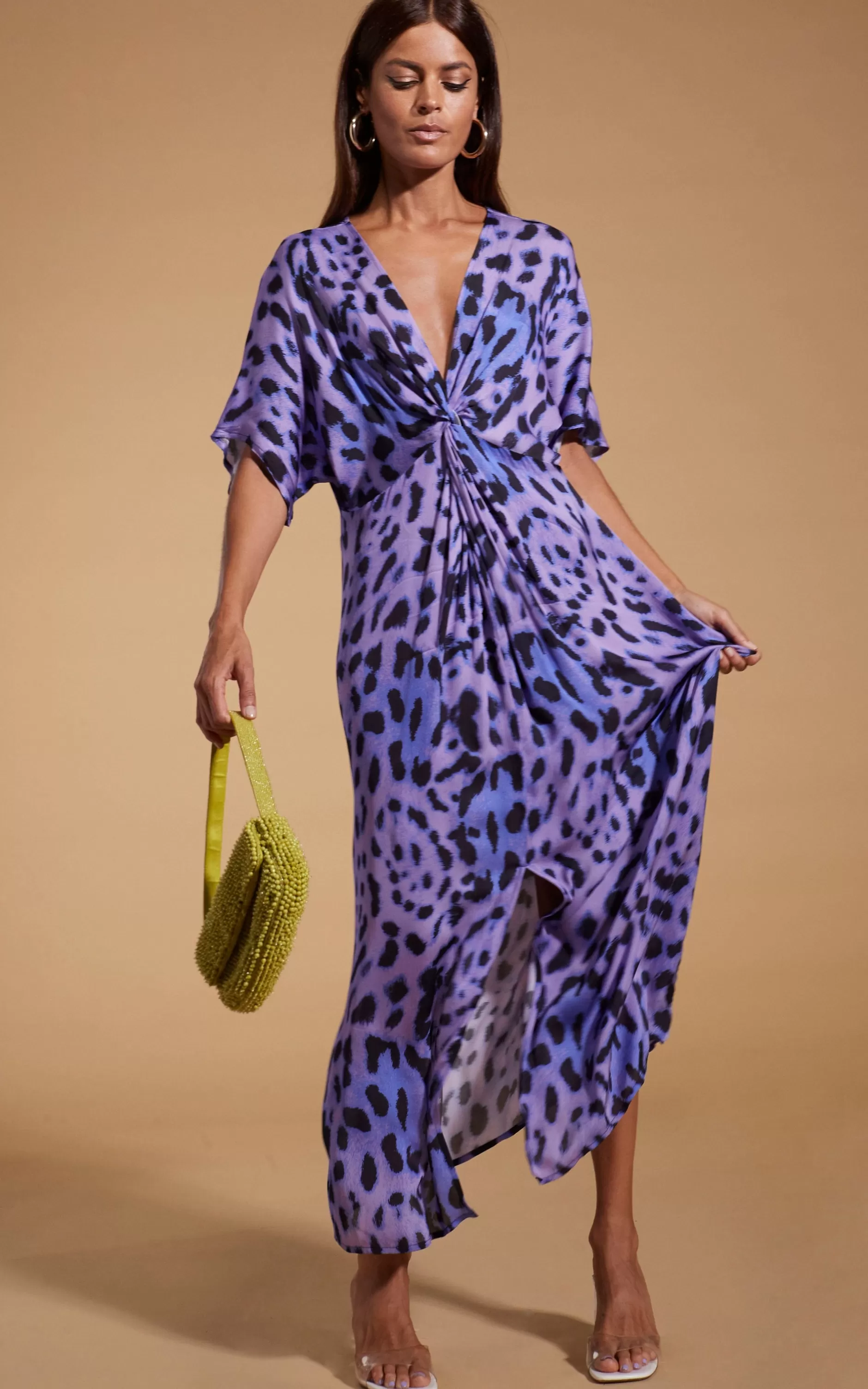 Dancing Leopard Makuna Kaftan In Lilac Leopard>Women Dresses