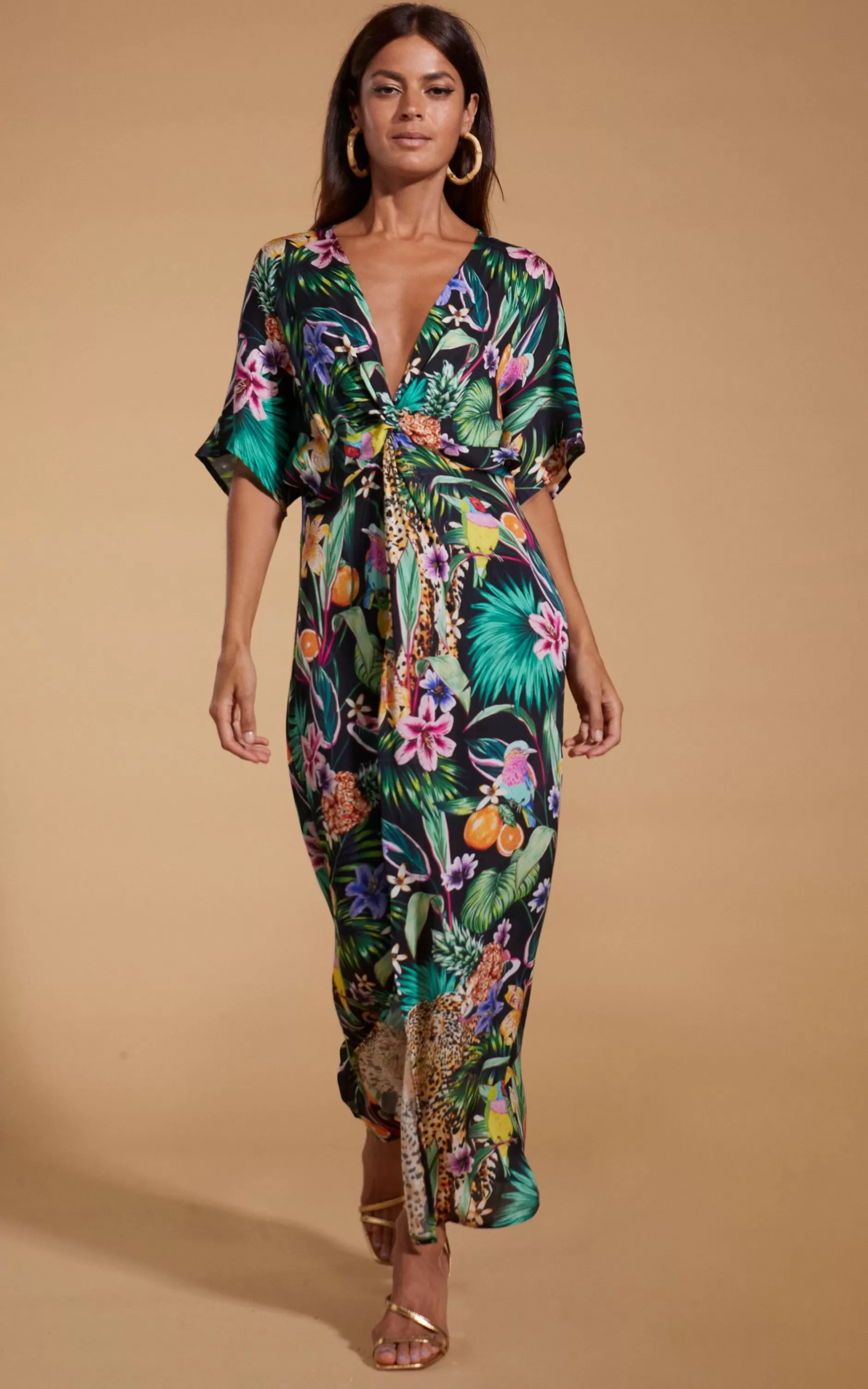 Dancing Leopard Makuna Kaftan In Paradise Jungle>Women Dresses