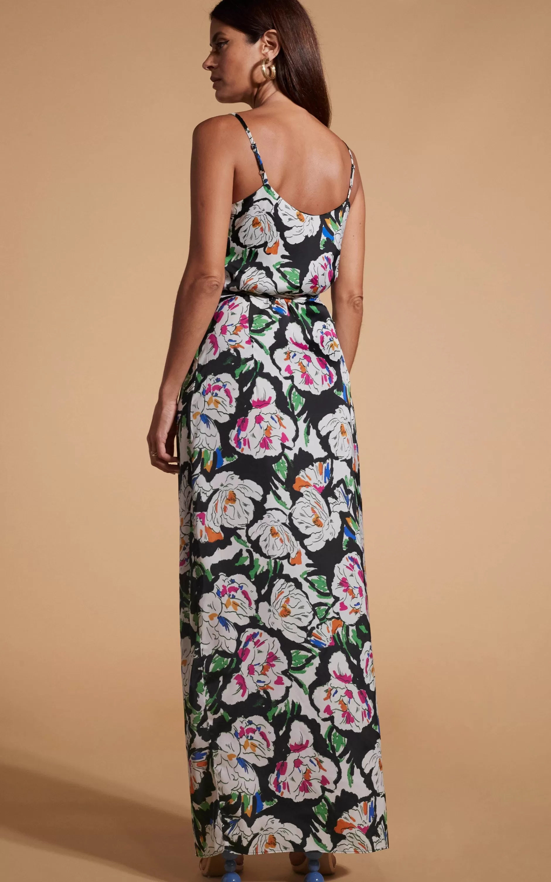 Dancing Leopard Mariah Wrap Dress In White & Black Floral>Women Dresses