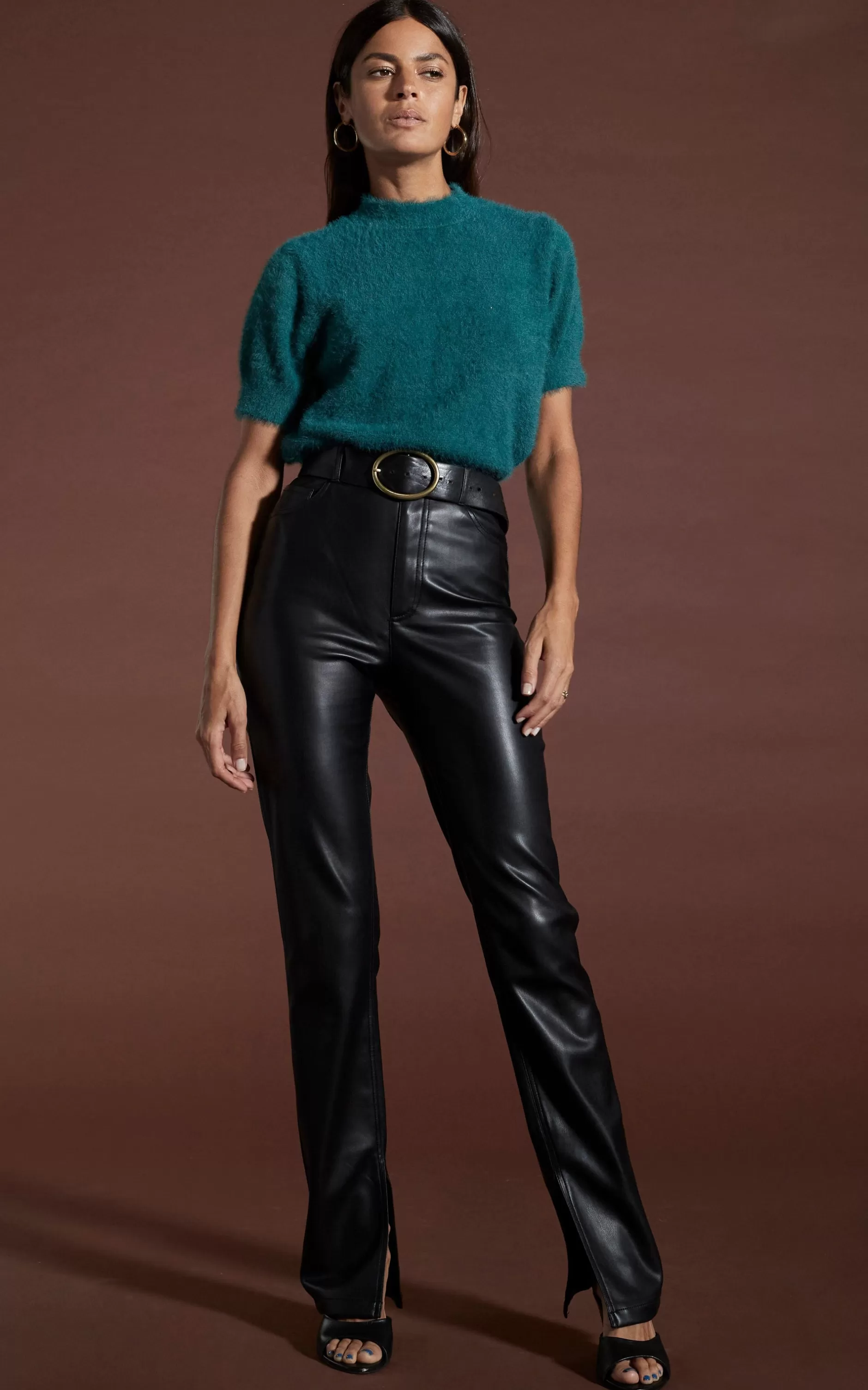 Dancing Leopard Millie Cropped Knit Top In Forest Green>Women Tops