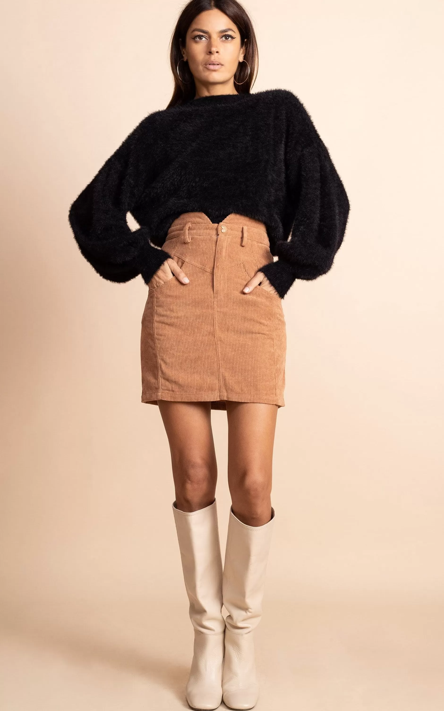 Dancing Leopard Nikeeta Mini Skirt In Tan>Women Skirts