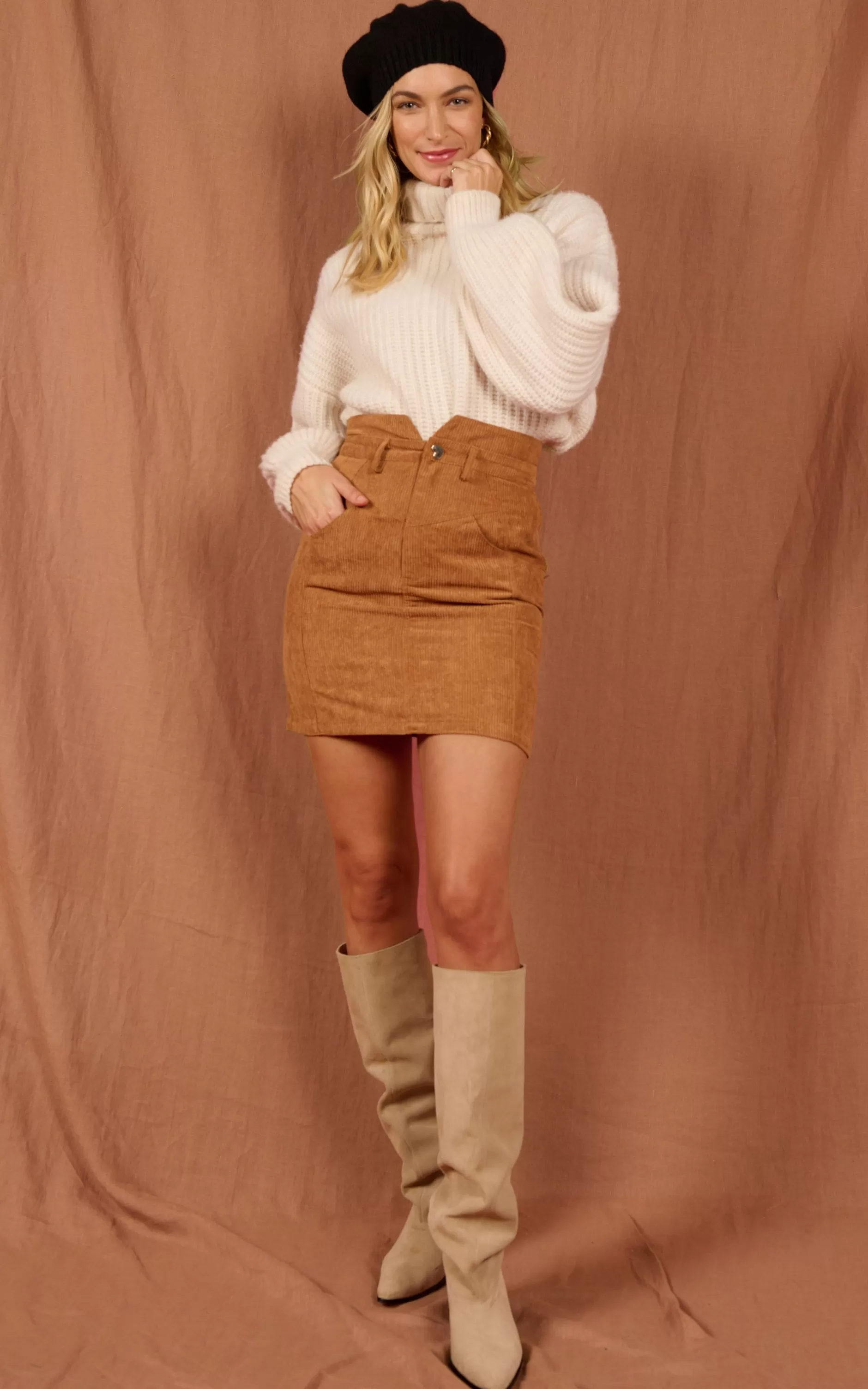 Dancing Leopard Nikeeta Mini Skirt In Tan>Women Skirts