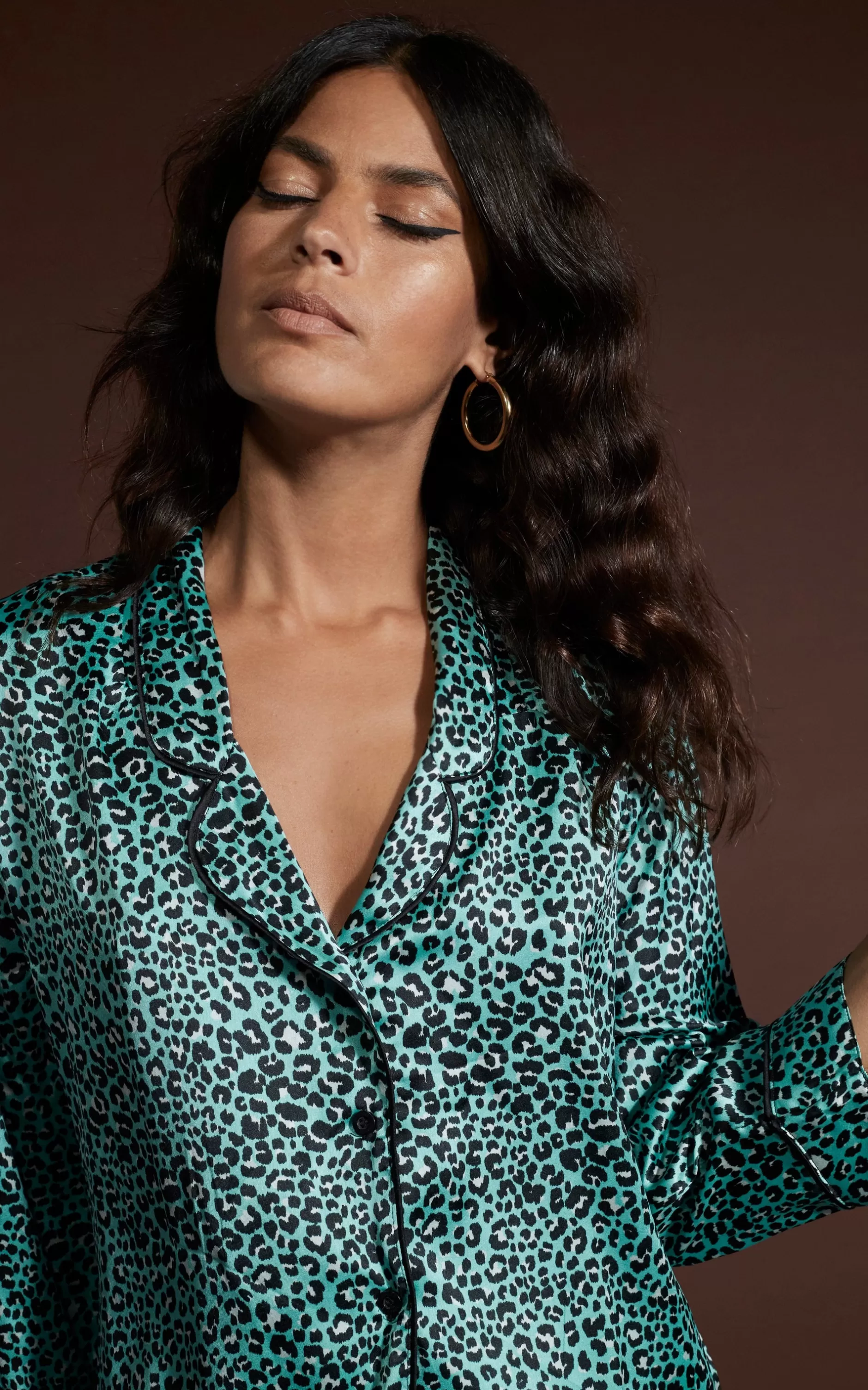 Dancing Leopard Oona Shortie Pj Set In Mint Ditsy Leopard>Women Pyjamas